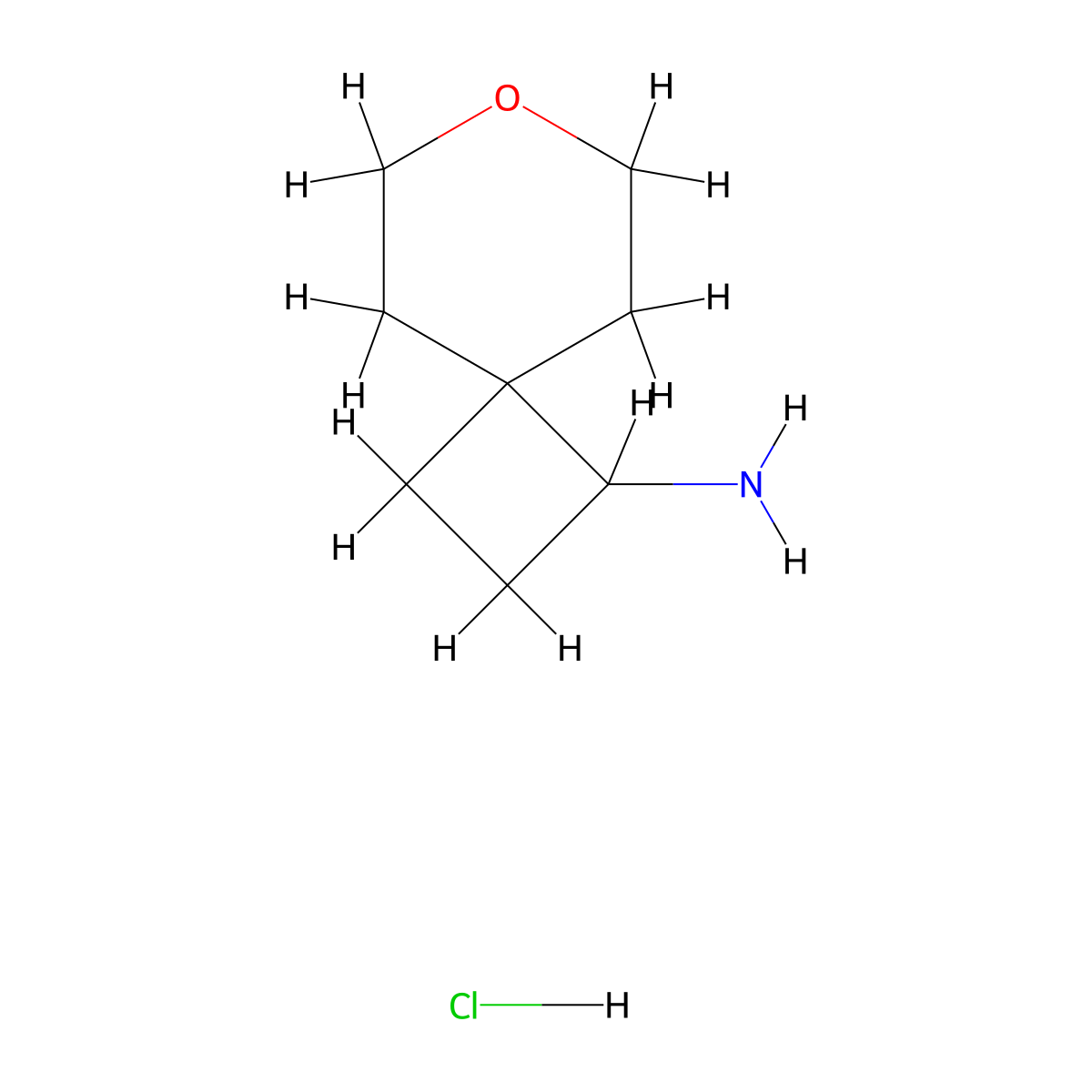 7-Oxaspiro(3.5)nonan-1-amine hydrochloride molecular structure, CAS 1823375-28-5