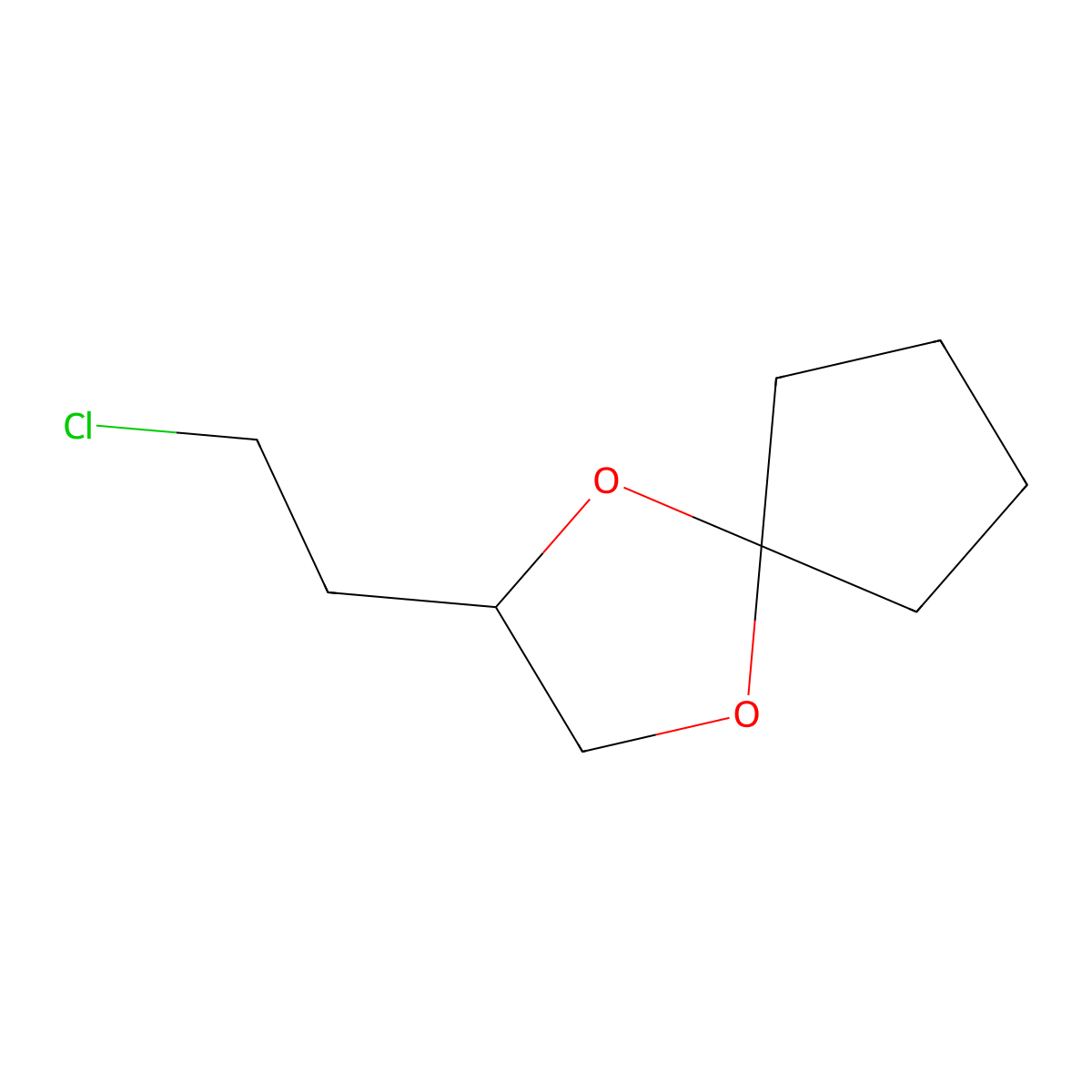 2-(2-Chloroethyl)-1,4-dioxaspiro[4.4]nonane molecular structure, CAS 1823377-09-8