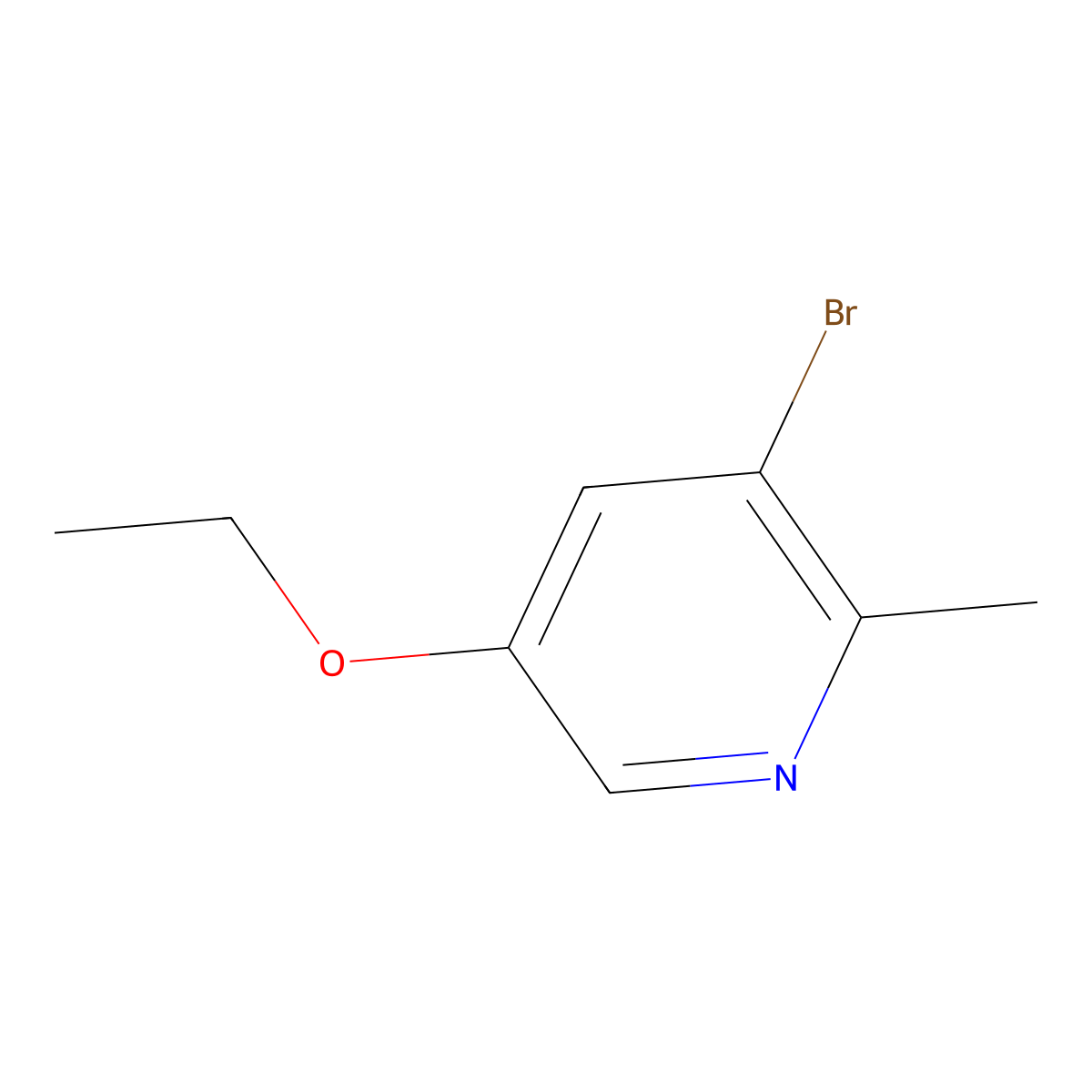 3-Bromo-5-ethoxy-2-methylpyridine molecular structure, CAS 1823378-52-4