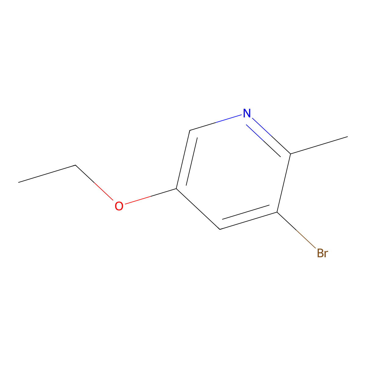 3-Bromo-5-ethoxy-2-methylpyridine molecular structure, CAS 1823378-52-4