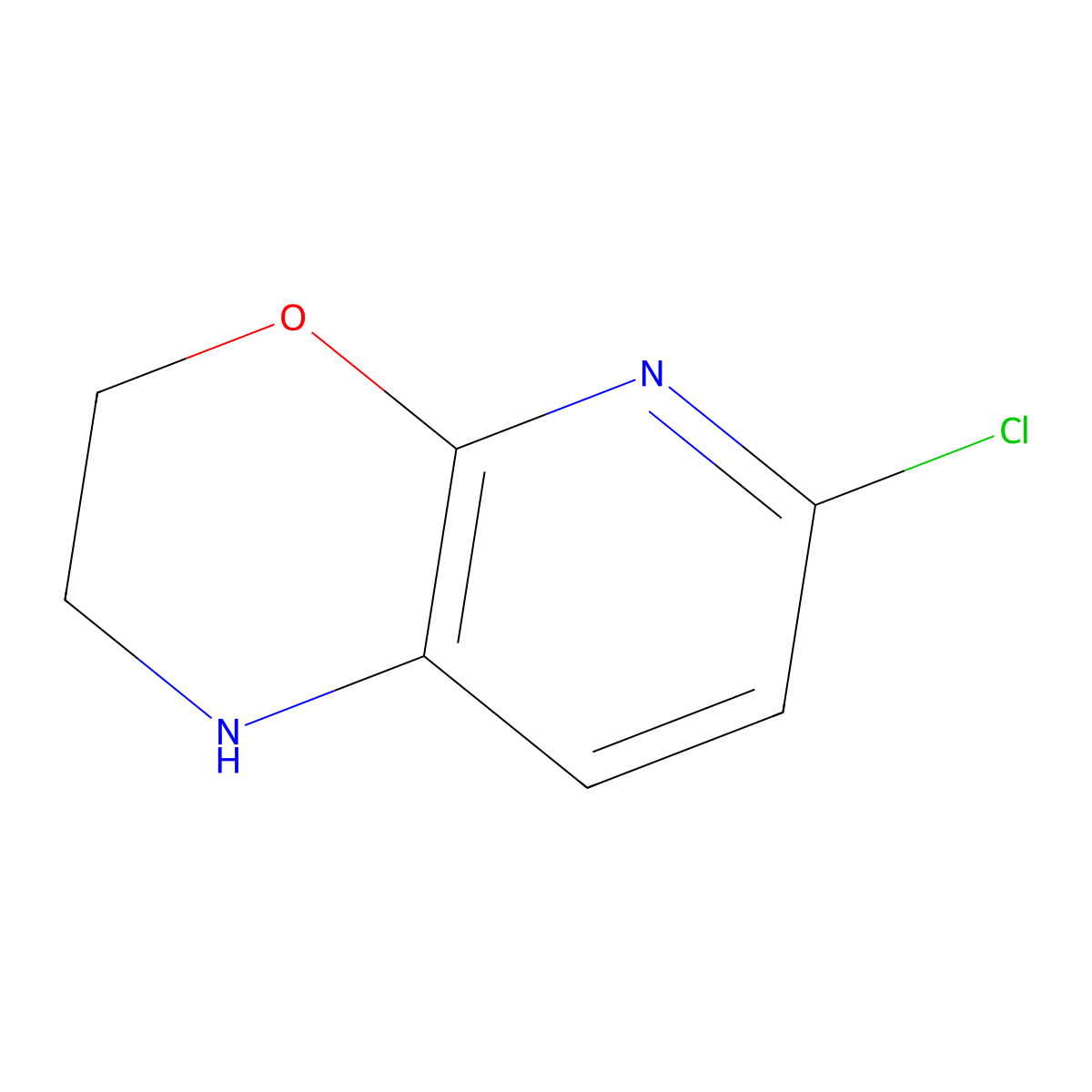 6-Chloro-2,3-dihydro-1H-pyrido[2,3-b][1,4]oxazine molecular structure, CAS 1823379-92-5