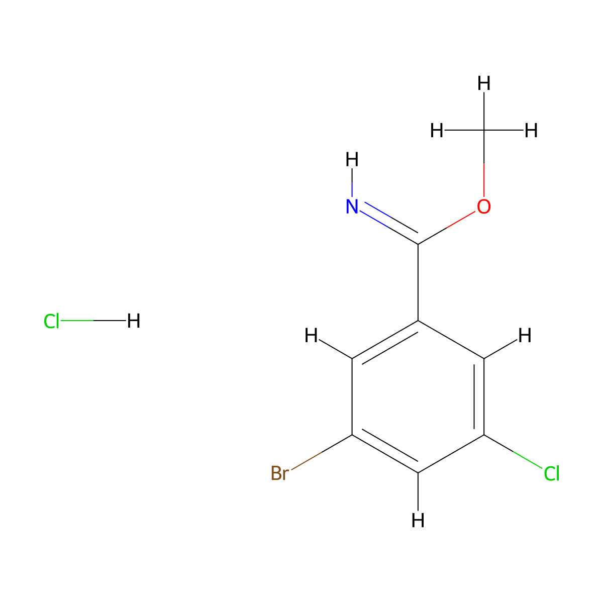 Methyl 3-Bromo-5-chlorobenzimidate Hydrochloride molecular structure, CAS 1823380-00-2