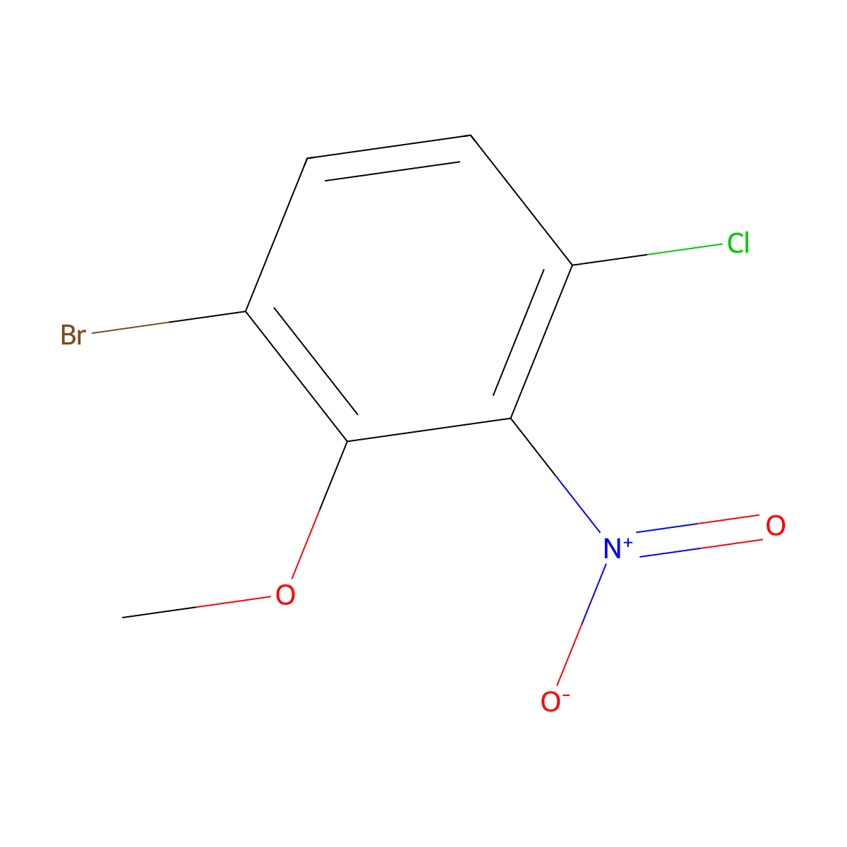 6-Bromo-3-chloro-2-nitroanisole molecular structure, CAS 1823380-23-9