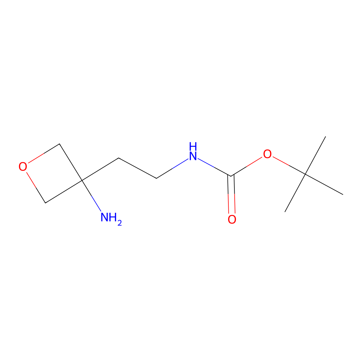 Tert-butyl (2-(3-aminooxetan-3-YL)ethyl)carbamate molecular structure, CAS 1823381-62-9