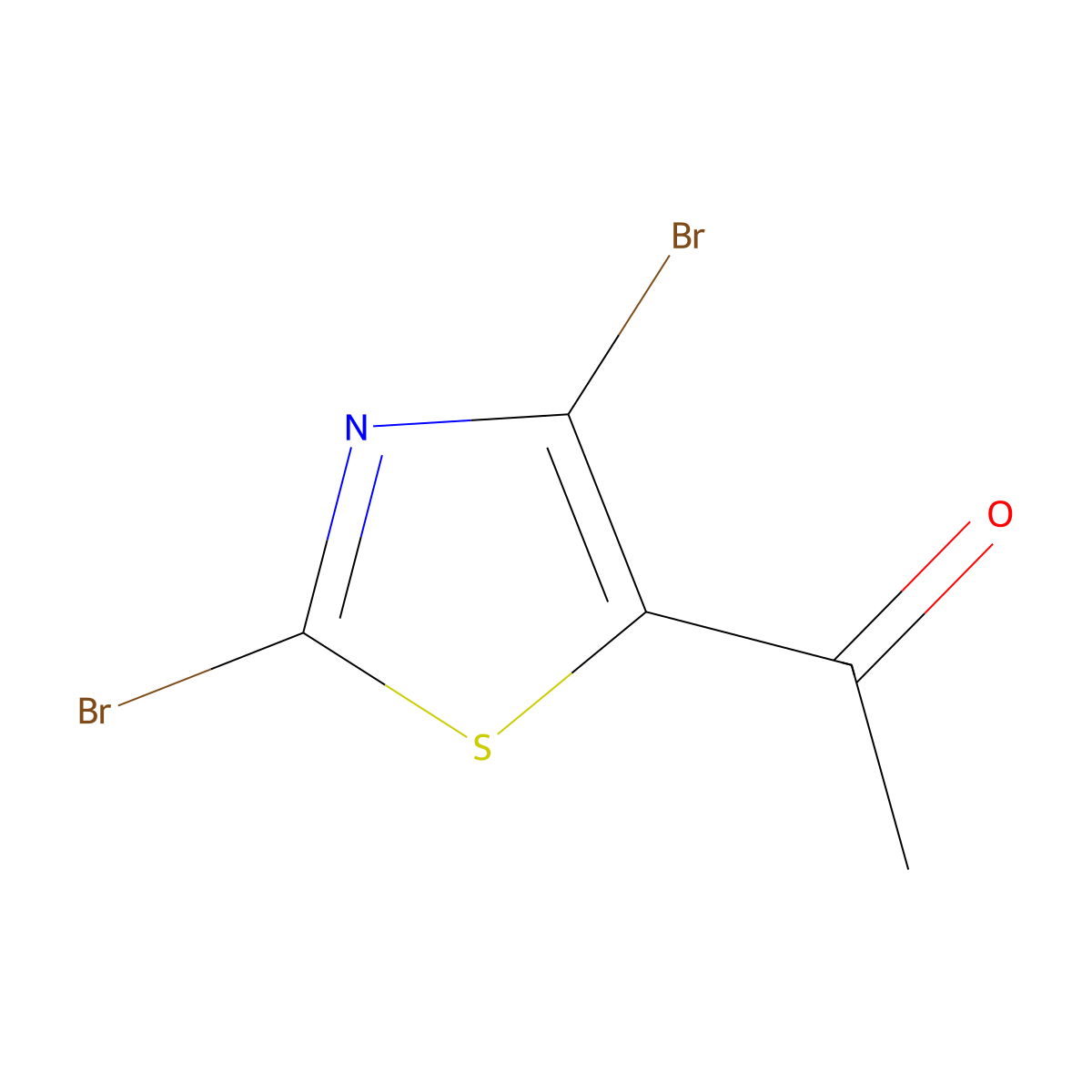 1-(Dibromo-1,3-thiazol-5-yl)ethan-1-one molecular structure, CAS 1823382-26-8