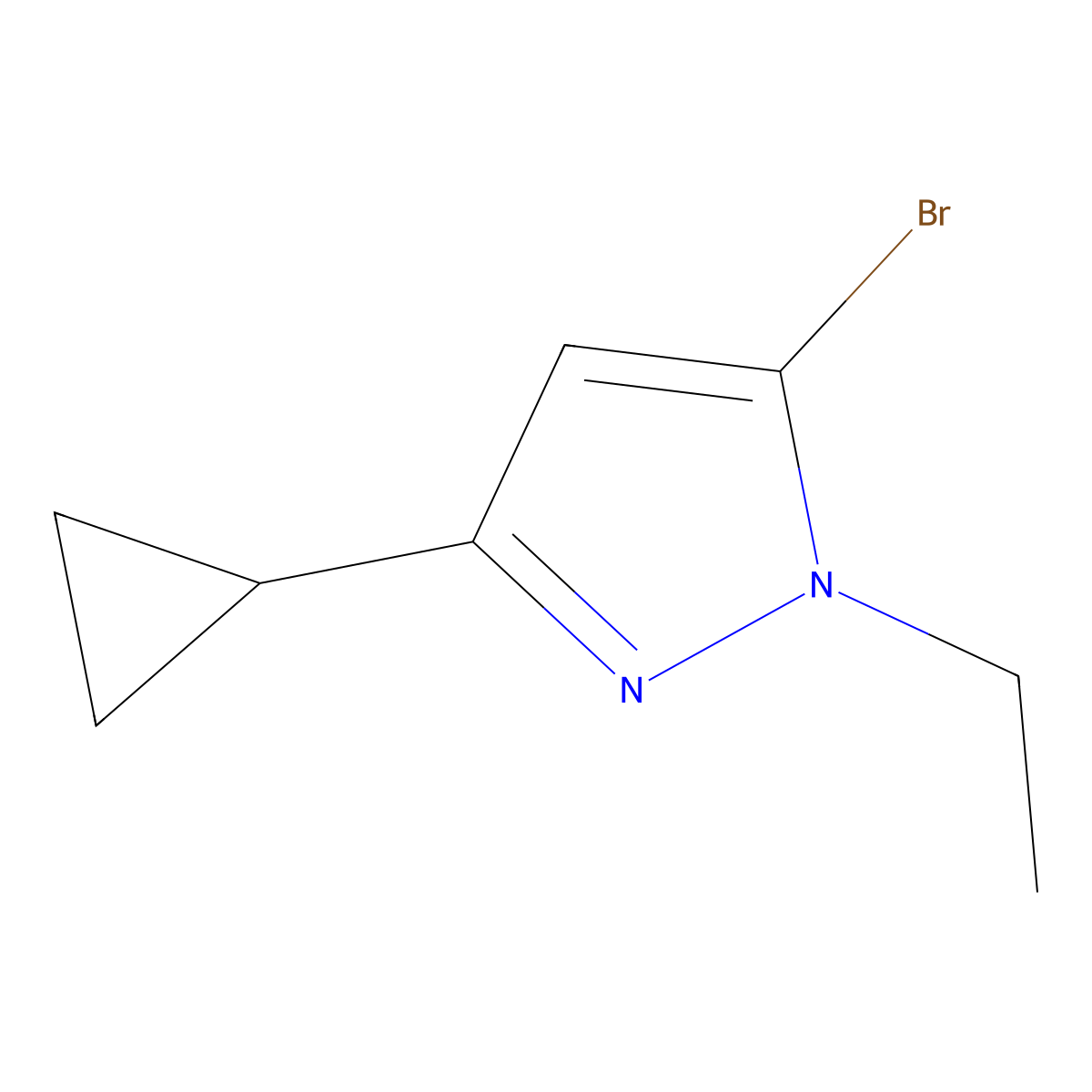 5-bromo-3-cyclopropyl-1-ethyl-1H-pyrazole molecular structure, CAS 1823383-07-8
