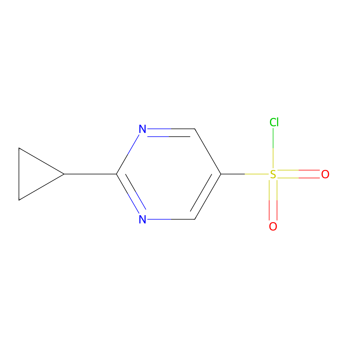 2-Cyclopropylpyrimidine-5-sulfonylchloride molecular structure, CAS 1823383-41-0