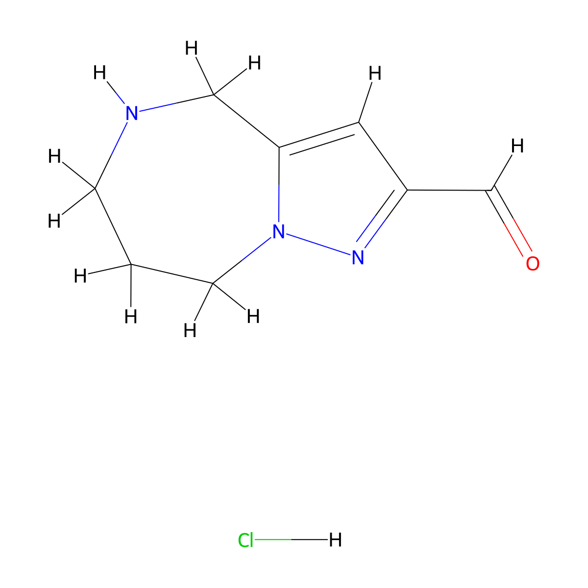 5,6,7,8-Tetrahydro-4H-pyrazolo[1,5-a][1,4]diazepine-2-carbaldehyde hydrochloride molecular structure, CAS 1823383-63-6