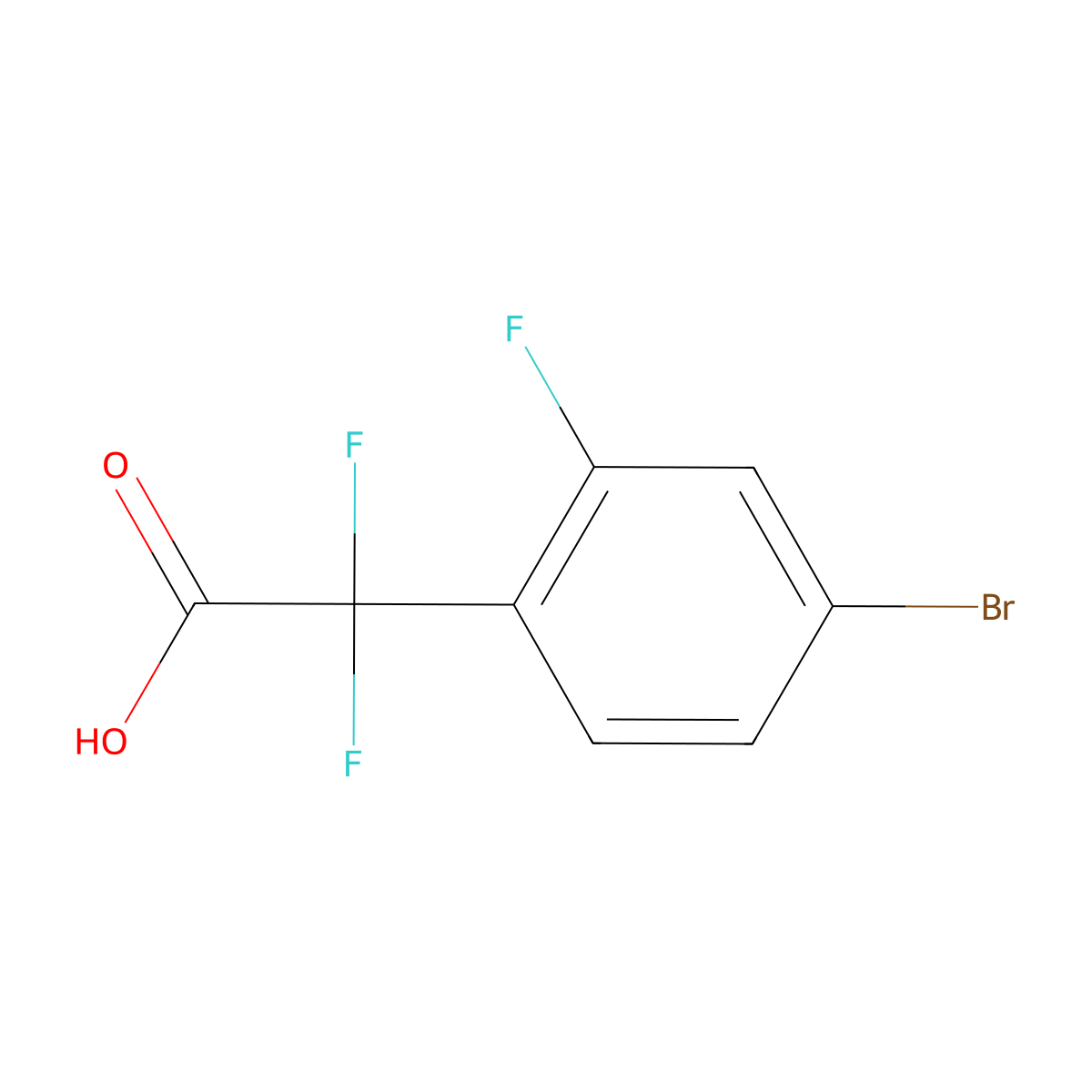 2-(4-Bromo-2-fluorophenyl)-2,2-difluoroacetic acid molecular structure, CAS 1823384-86-6