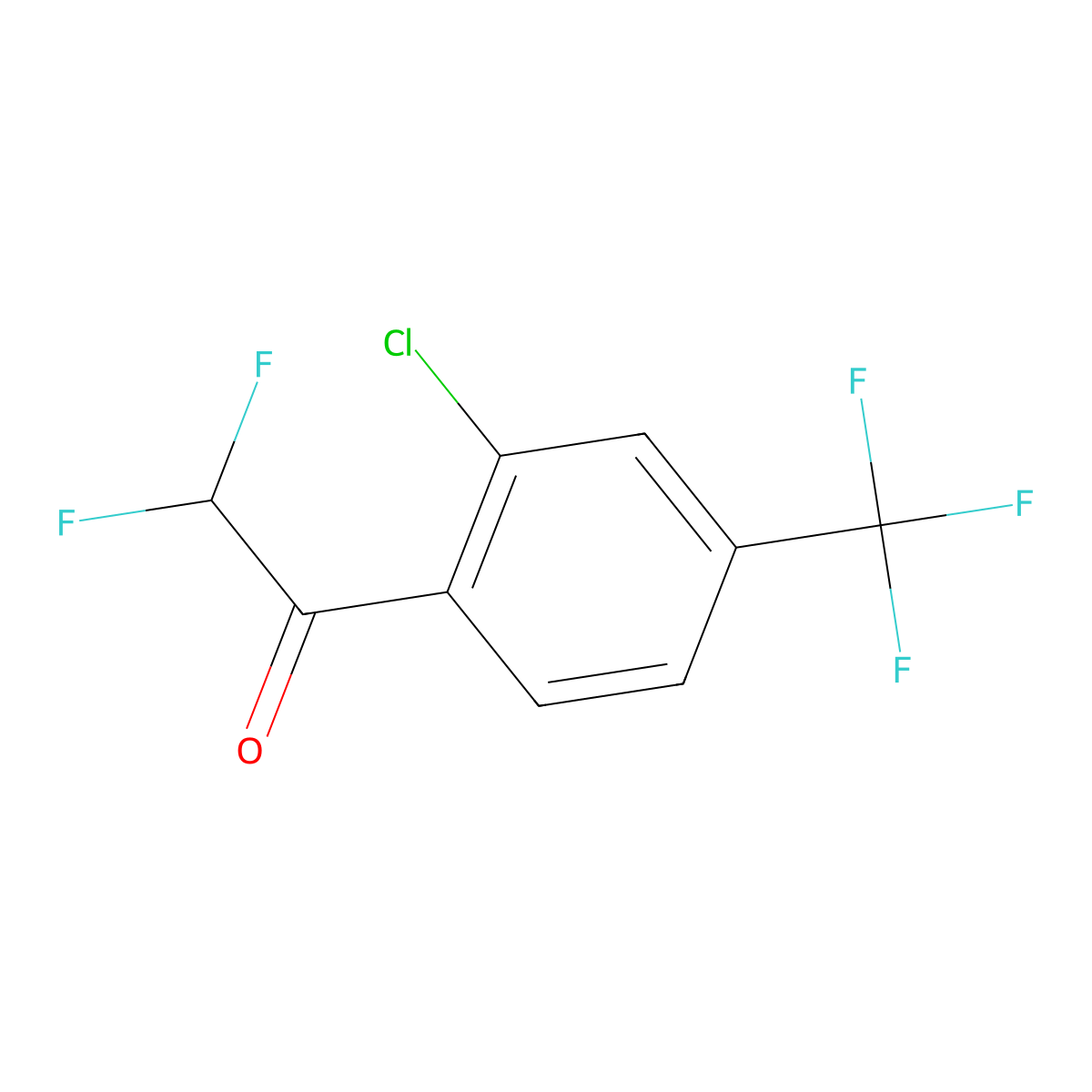 1-[2-Chloro-4-(trifluoromethyl)phenyl]-2,2-difluoroethanone molecular structure, CAS 1823384-94-6