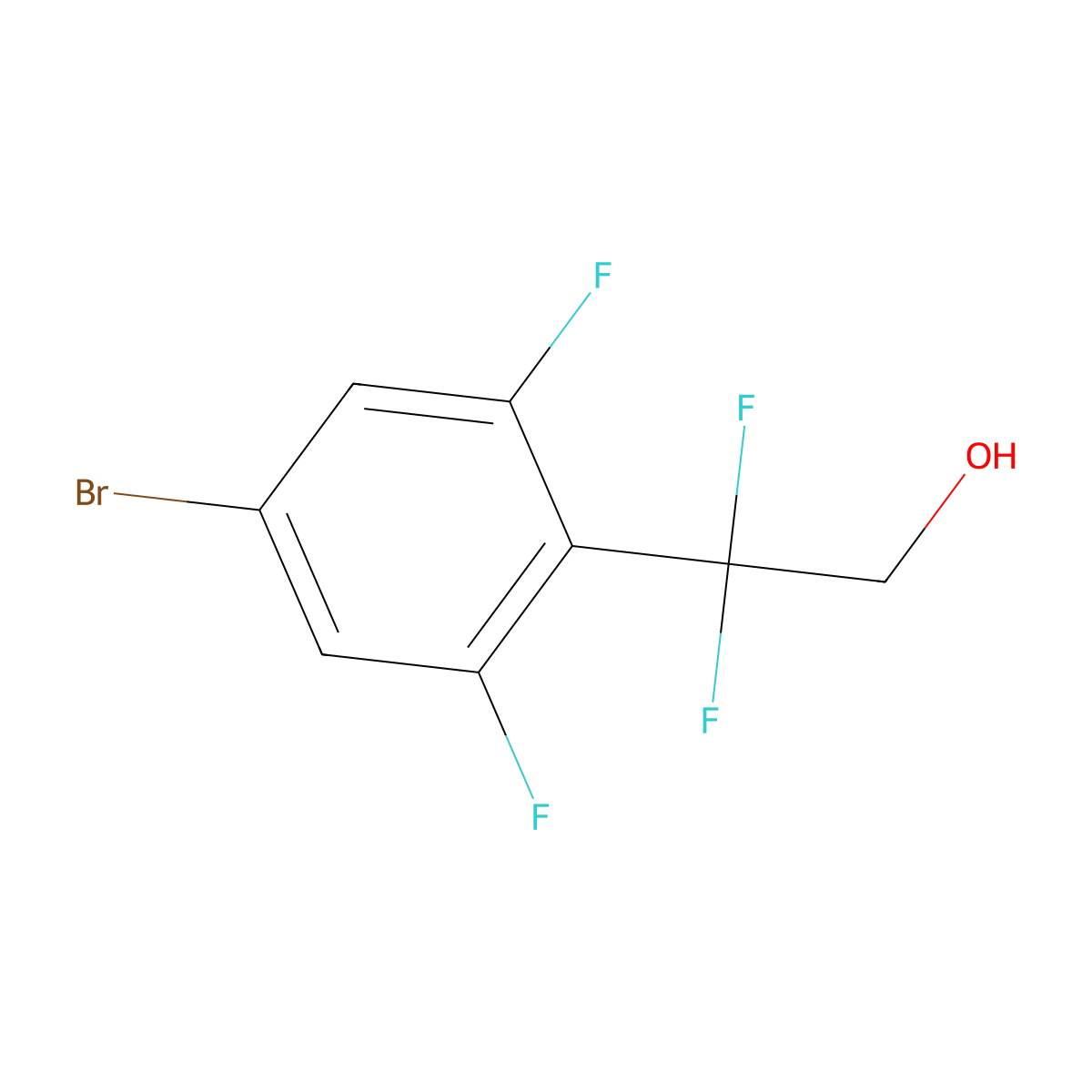 2-(4-Bromo-2,6-difluorophenyl)-2,2-difluoroethan-1-ol molecular structure, CAS 1823385-81-4