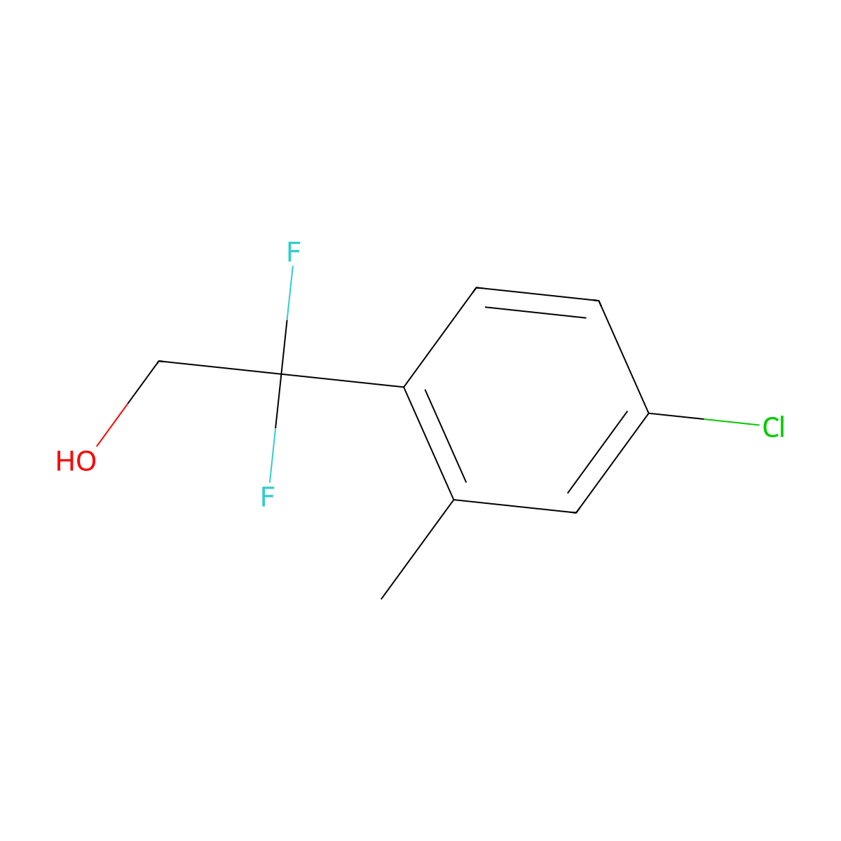 2-(4-Chloro-2-methylphenyl)-2,2-difluoroethan-1-ol molecular structure, CAS 1823388-25-5