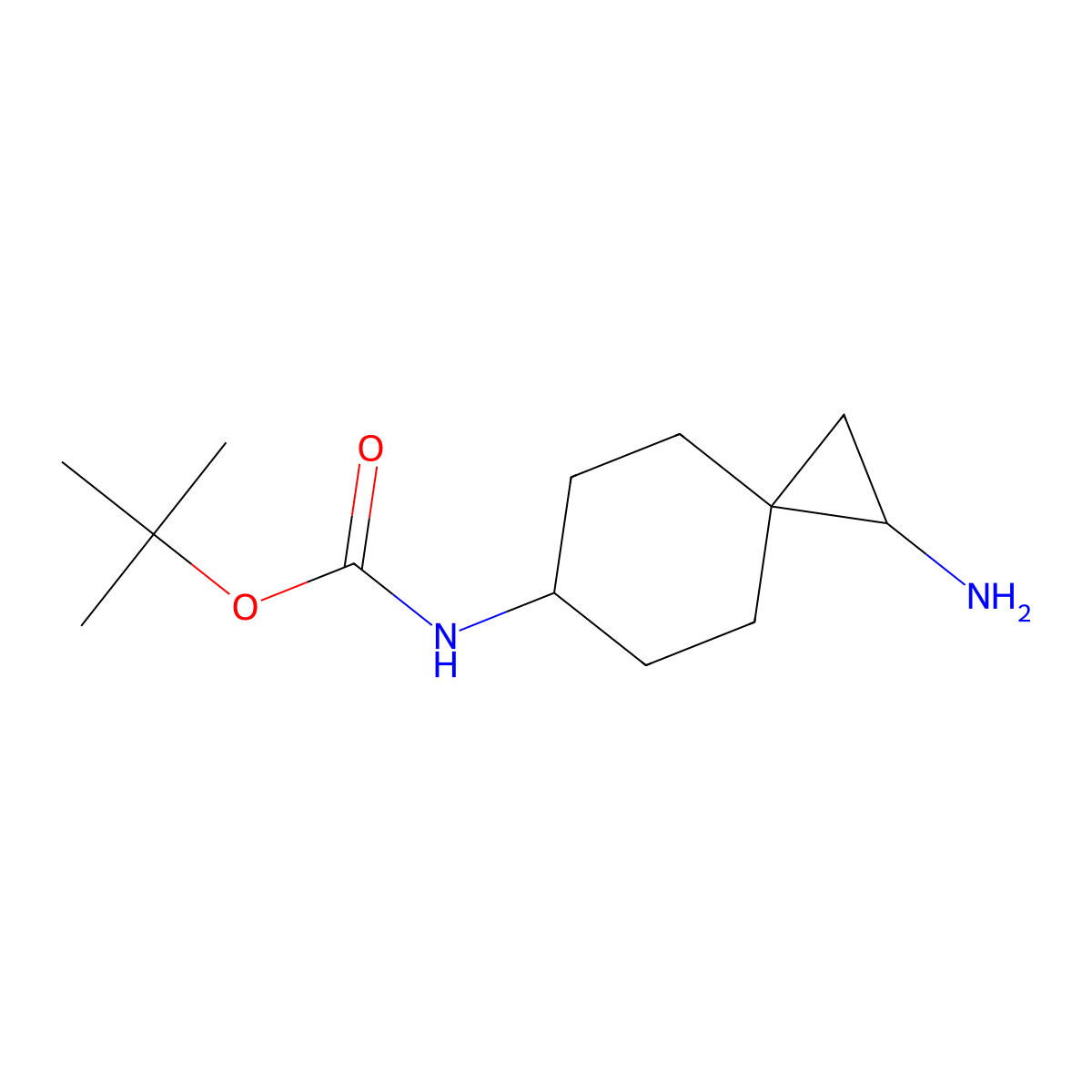 tert-Butyl (1-aminospiro[2.5]octan-6-yl)carbamate molecular structure, CAS 1823388-27-7