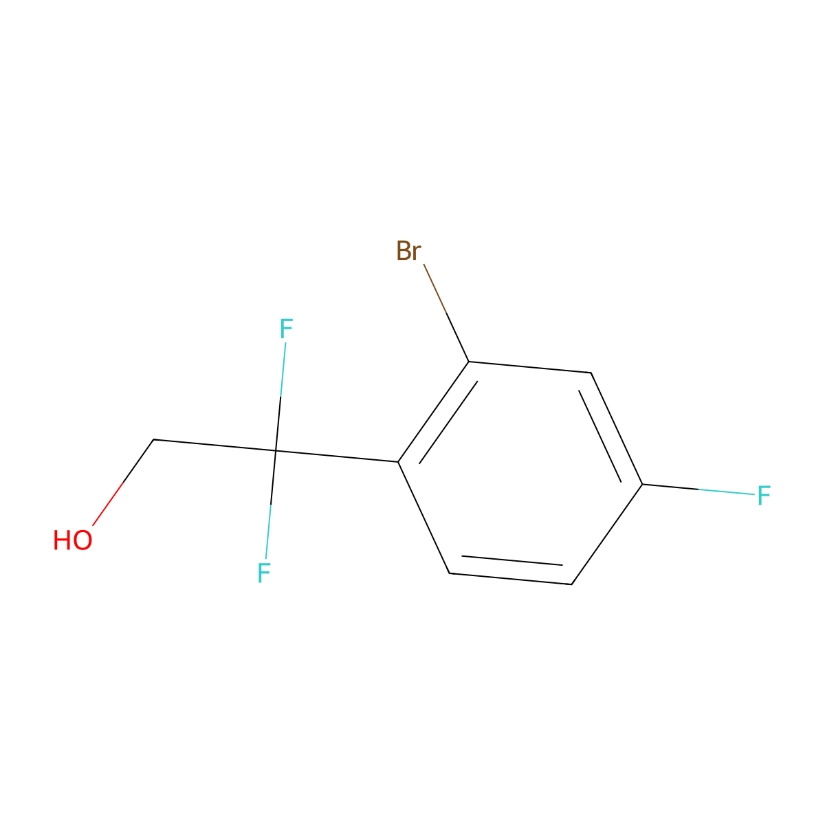 2-(2-Bromo-4-fluorophenyl)-2,2-difluoroethan-1-ol molecular structure, CAS 1823388-46-0