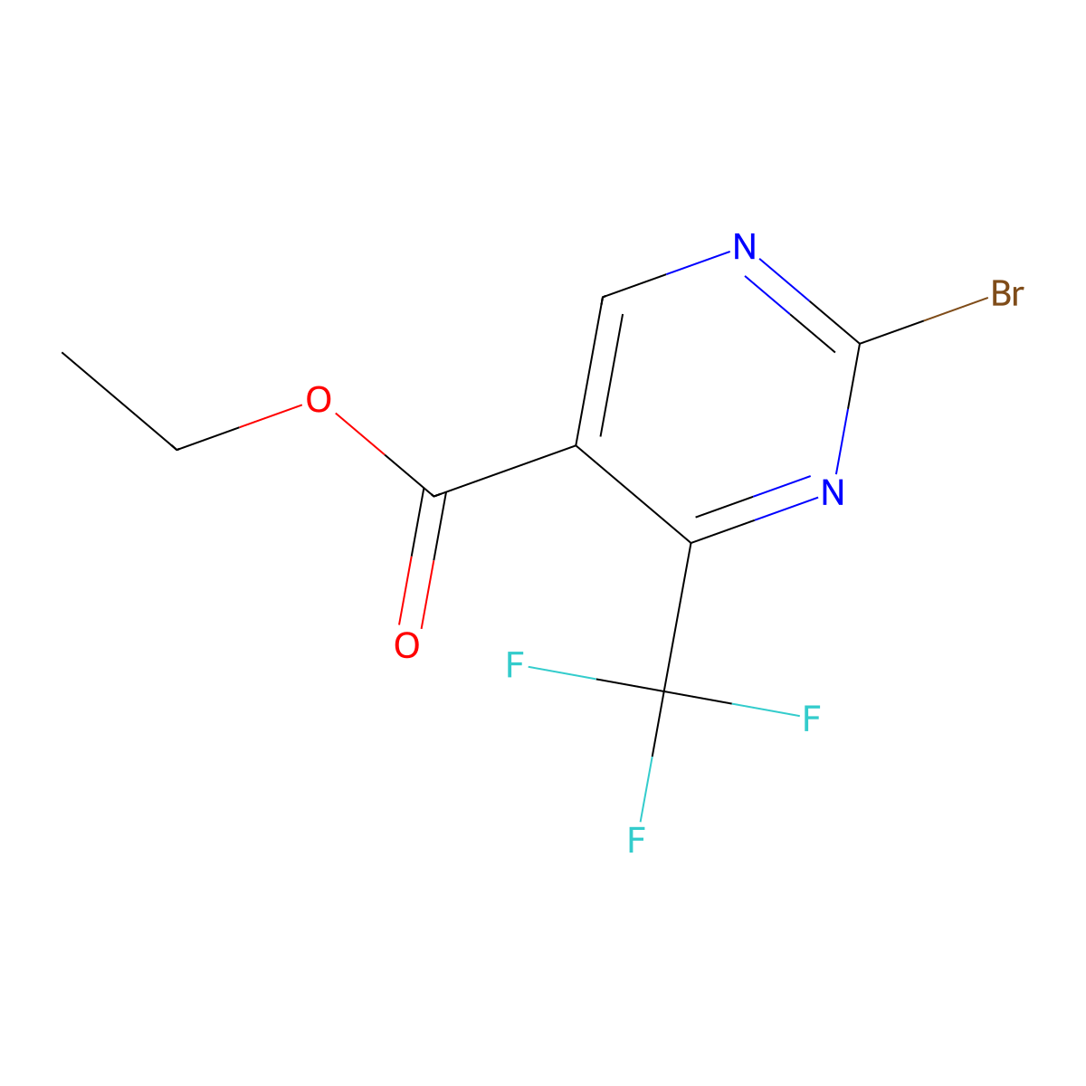 Ethyl 2-bromo-4-(trifluoromethyl)pyrimidine-5-carboxylate molecular structure, CAS 1823388-62-0