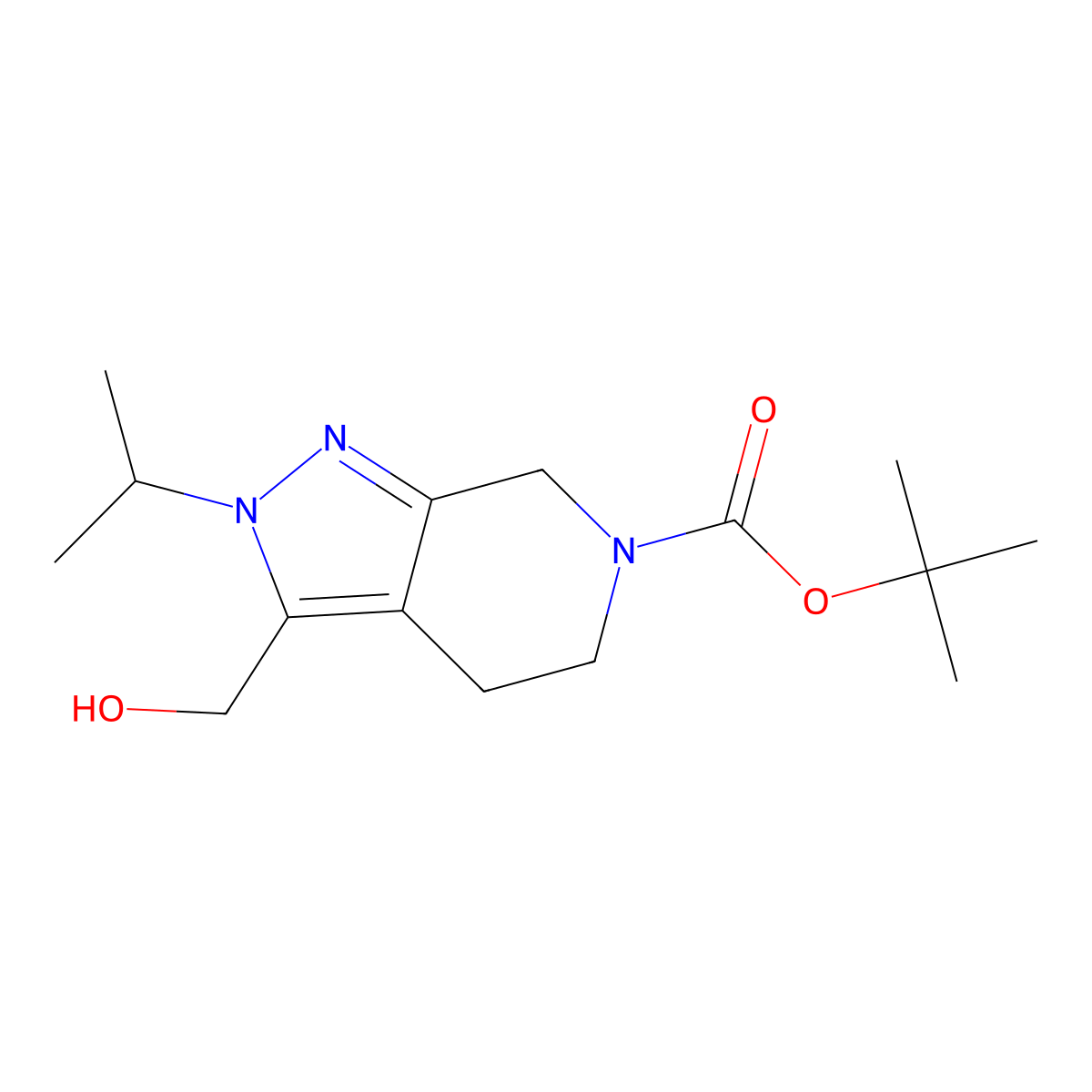 tert-Butyl 3-(hydroxymethyl)-2-isopropyl-4,5-dihydro-2H-pyrazolo[3,4-c]pyridine-6(7H)-carboxylate molecular structure, CAS 1823389-31-6