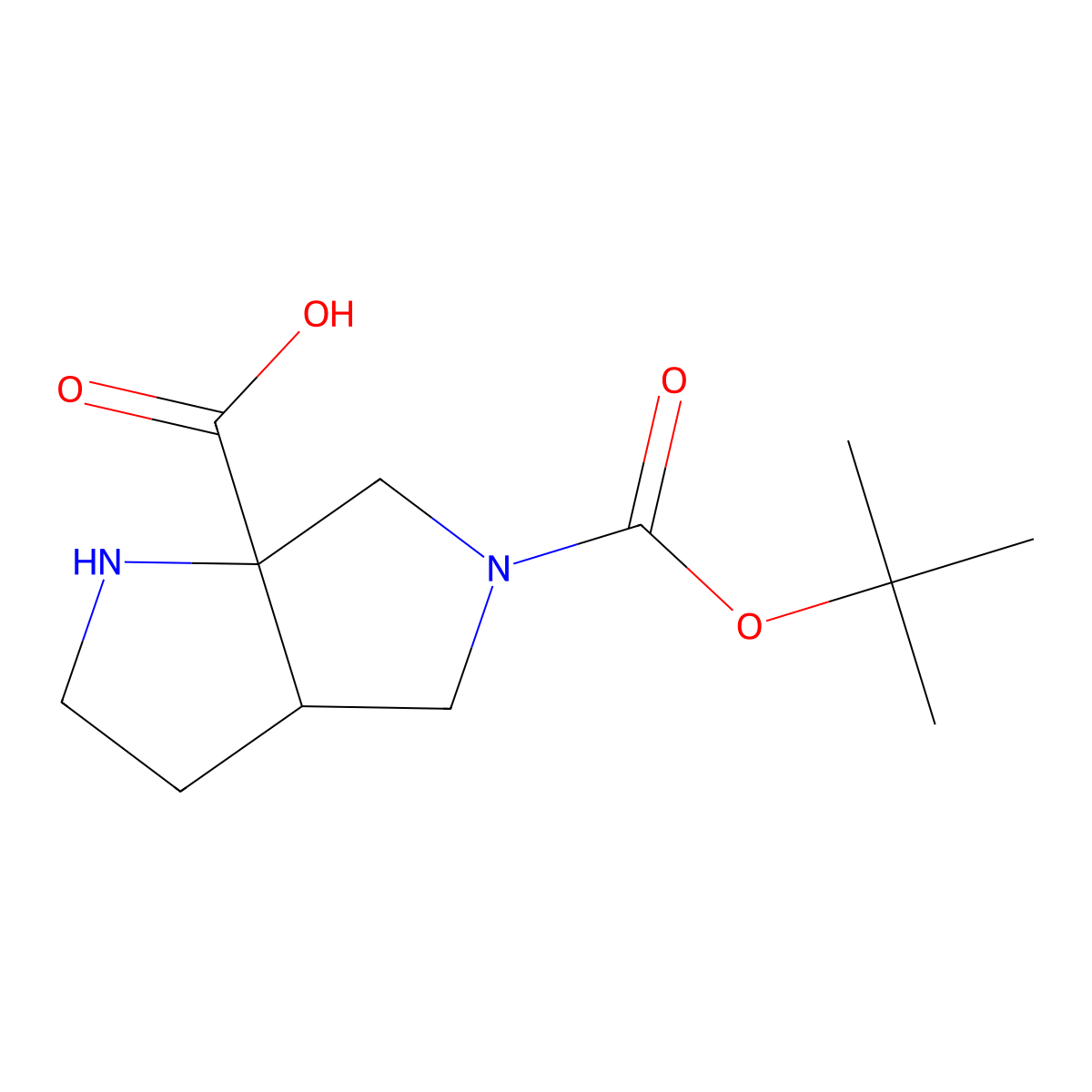 5-(tert-Butoxycarbonyl)octahydropyrrolo[3,4-b]pyrrole-6a-carboxylic acid molecular structure, CAS 1823389-48-5