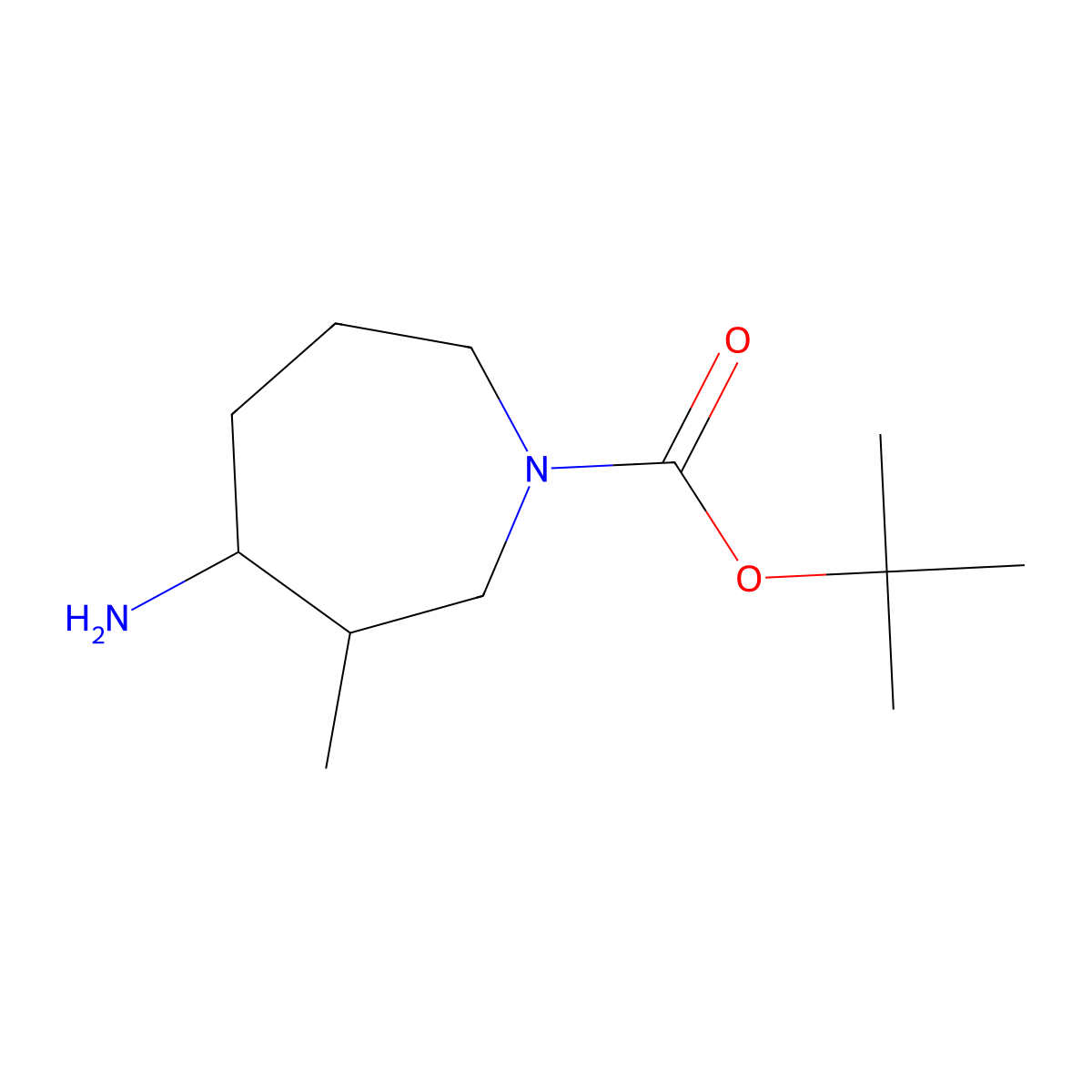 tert-Butyl 4-amino-3-methylazepane-1-carboxylate molecular structure, CAS 1823389-52-1