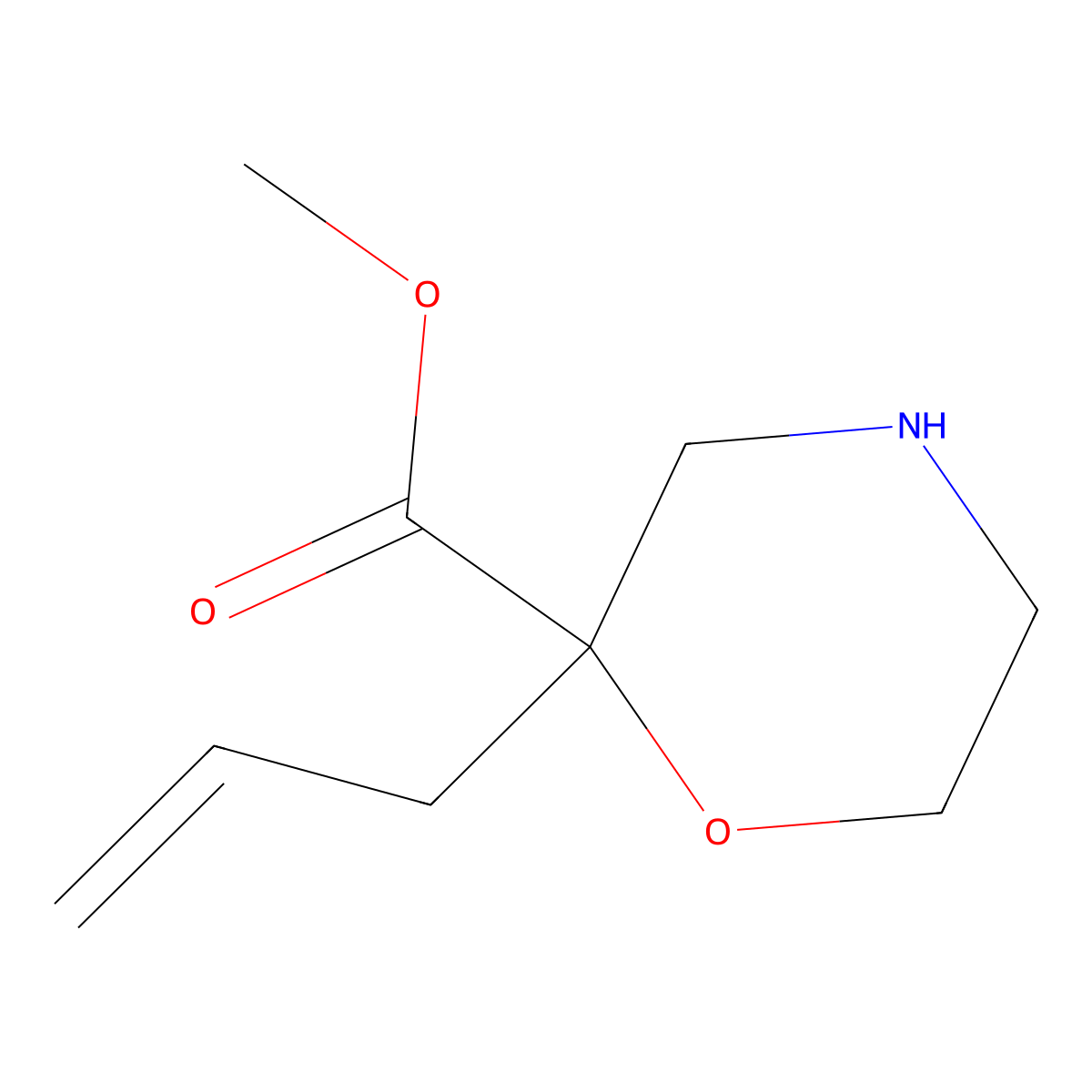 Methyl 2-(prop-2-en-1-yl)morpholine-2-carboxylate molecular structure, CAS 1823389-55-4