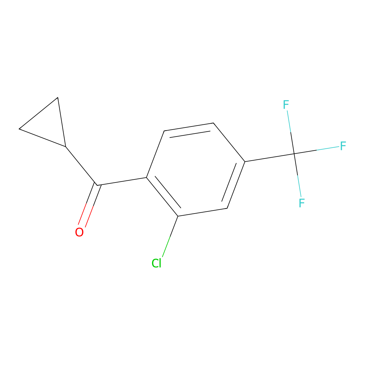[2-Chloro-4-(trifluoromethyl)phenyl](cyclopropyl)methanone molecular structure, CAS 1823390-68-6