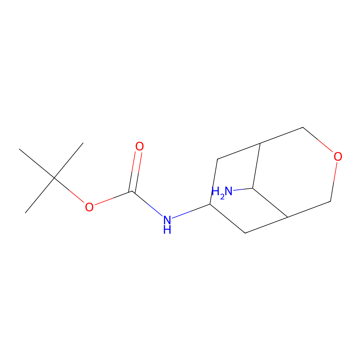 tert-butyl N-{9-amino-3-oxabicyclo[3.3.1]nonan-7-yl}carbamate molecular structure, CAS 1823391-48-5