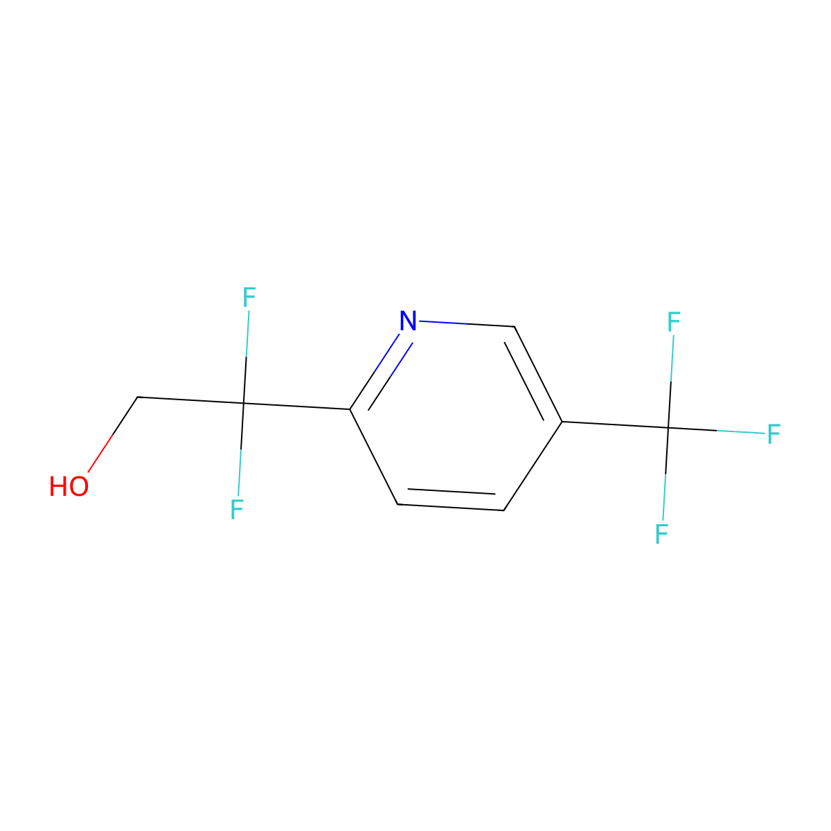 2,2-Difluoro-2-(5-(trifluoromethyl)pyridin-2-yl)ethanol molecular structure, CAS 1823392-17-1