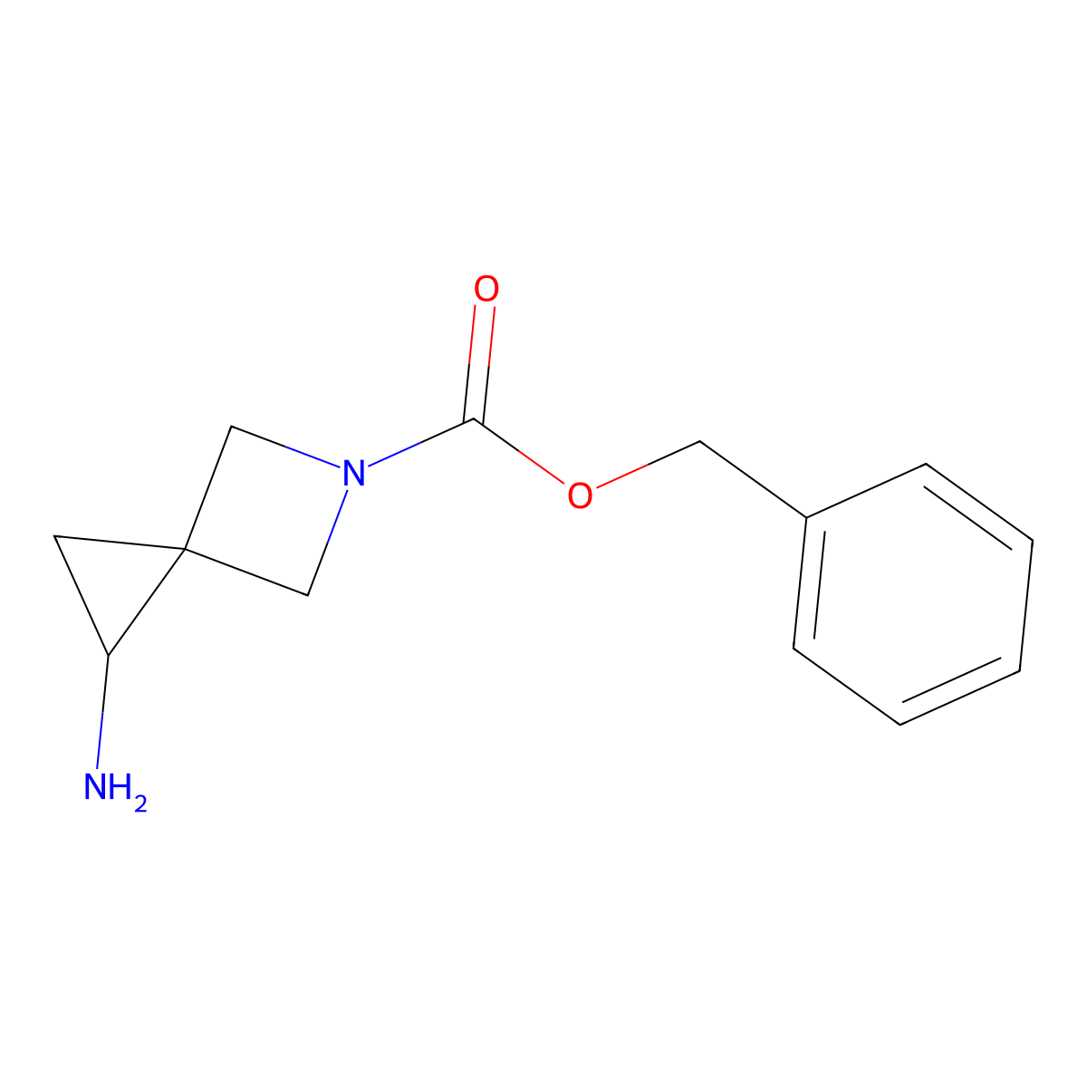 Benzyl 1-amino-5-azaspiro[2.3]hexane-5-carboxylate molecular structure, CAS 1823394-98-4