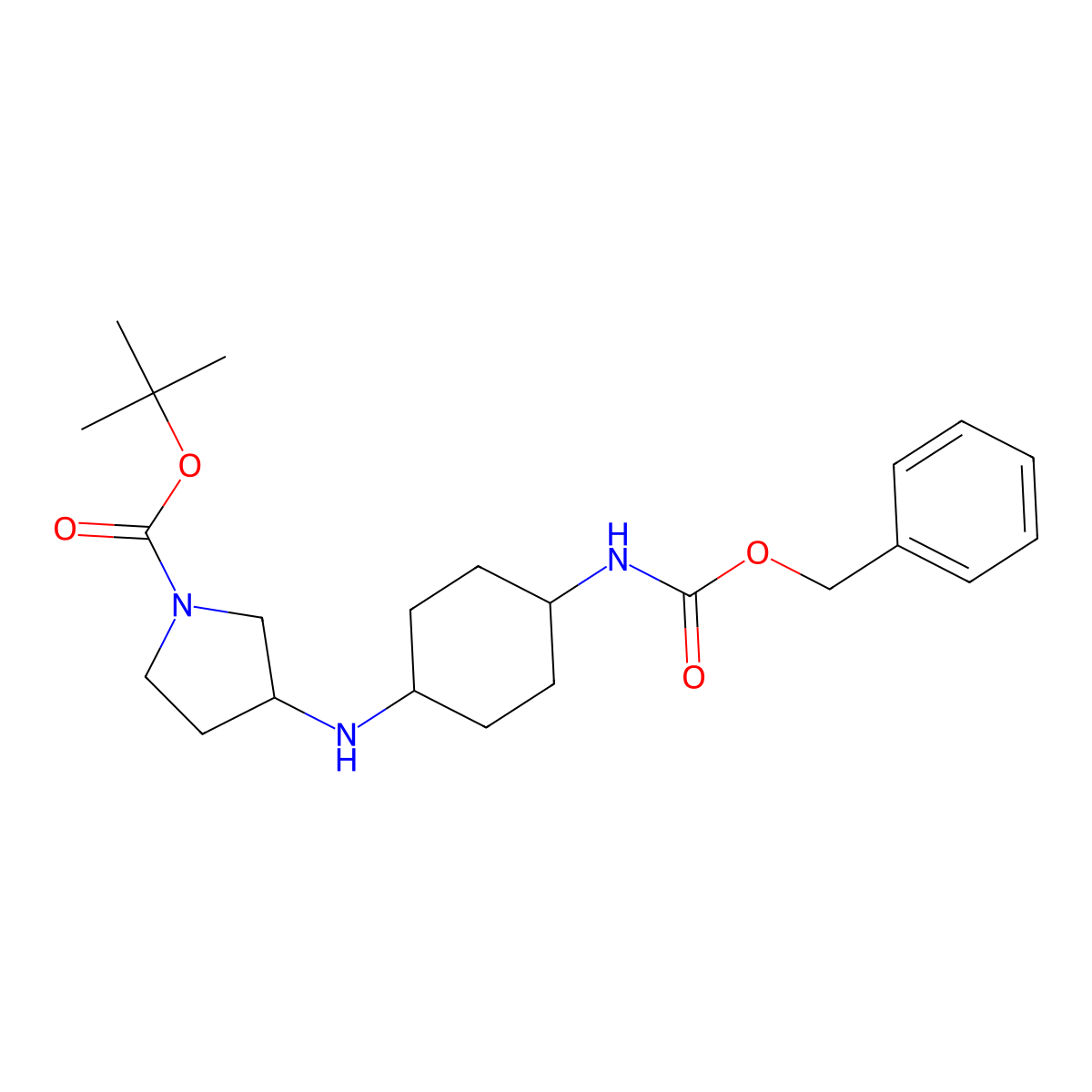 Tert-butyl 3-((4-(((benzyloxy)carbonyl)amino)cyclohexyl)amino)pyrrolidine-1-carboxylate molecular structure, CAS 1823398-03-3