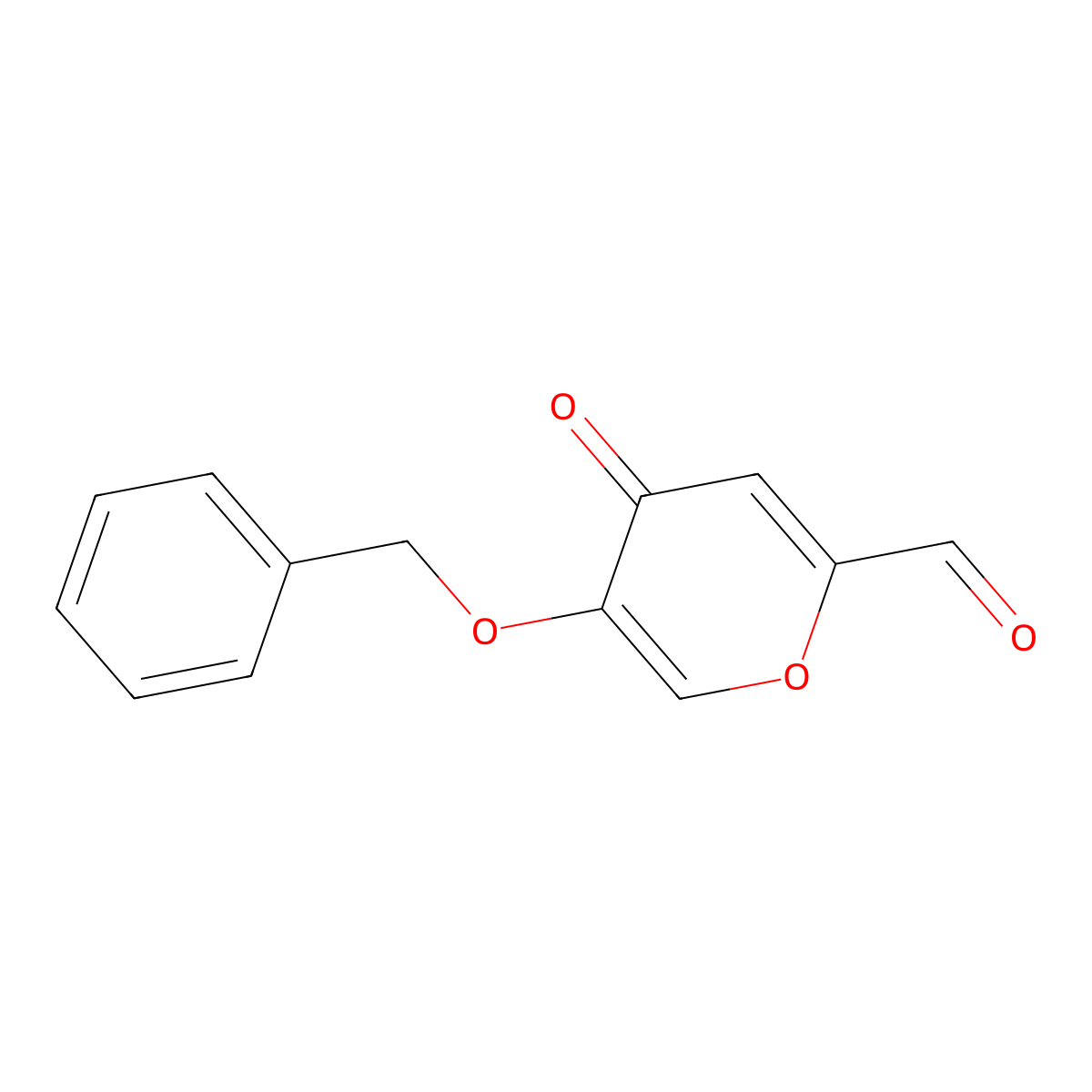 5-(benzyloxy)-4-oxo-4H-pyran-2-carbaldehyde molecular structure, CAS 18234-41-8