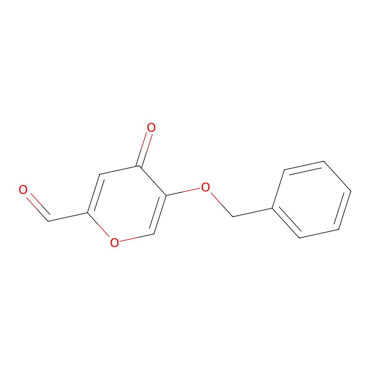 5-(benzyloxy)-4-oxo-4H-pyran-2-carbaldehyde molecular structure, CAS 18234-41-8