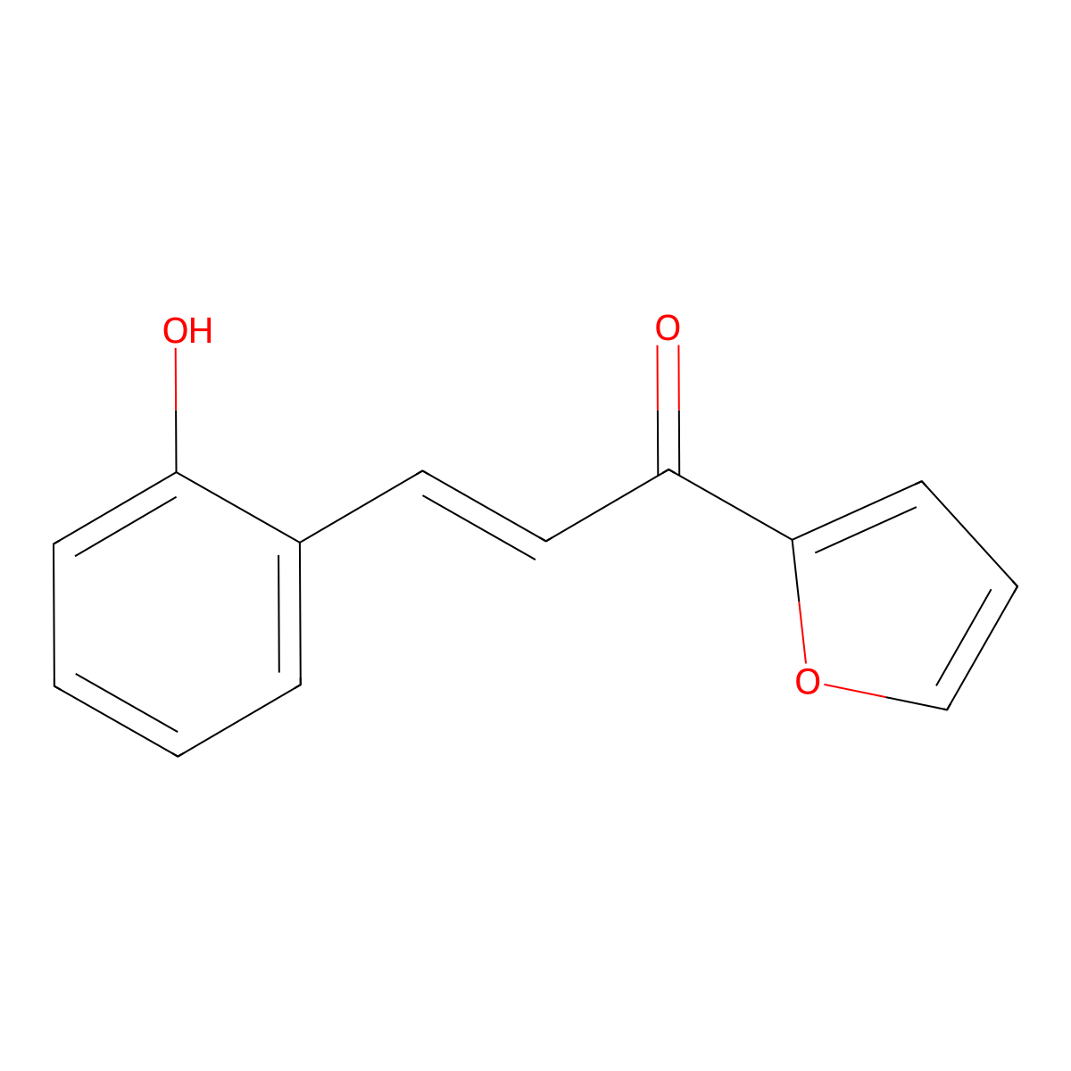 2-Propen-1-one, 1-(2-furanyl)-3-(2-hydroxyphenyl)- molecular structure, CAS 18234-58-7