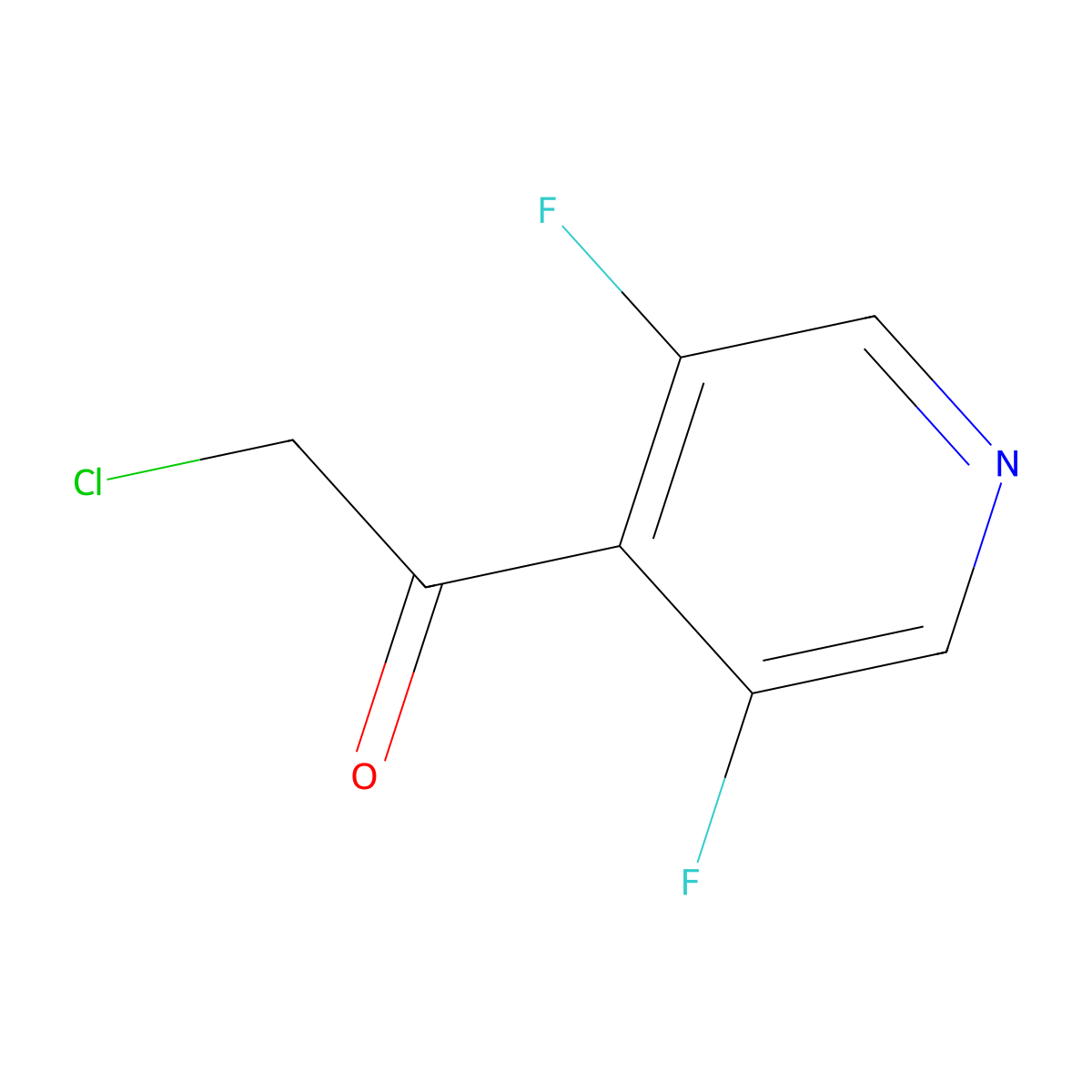 2-Chloro-1-(3,5-difluoropyridin-4-yl)ethan-1-one molecular structure, CAS 1823402-02-3