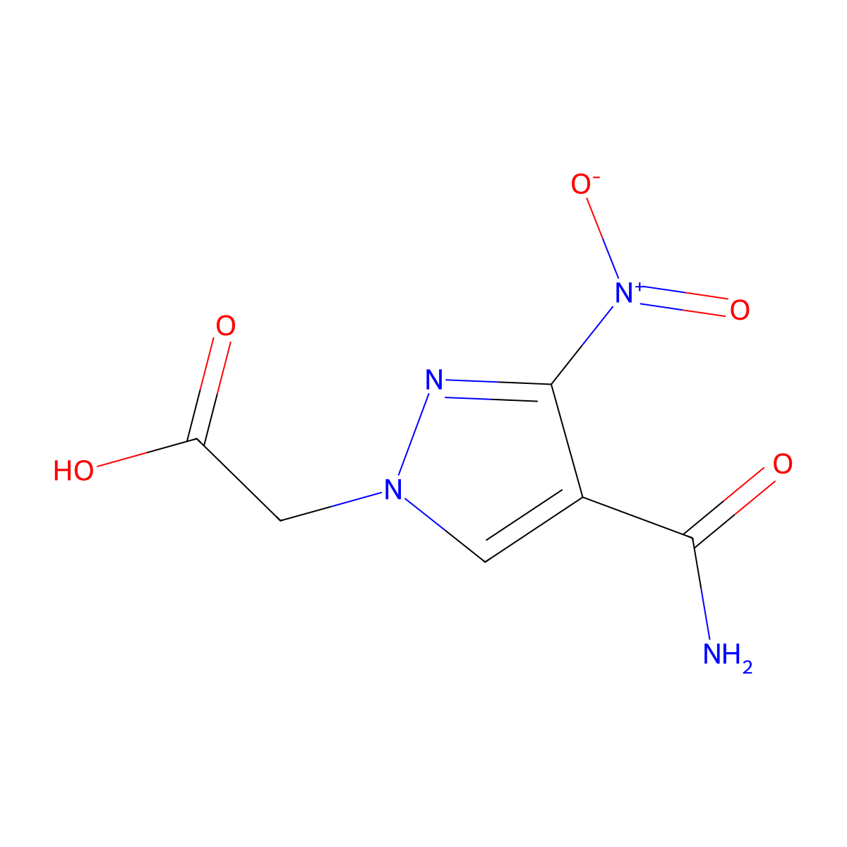 2-(4-Carbamoyl-3-nitro-1H-pyrazol-1-yl)acetic acid molecular structure, CAS 1823403-05-9