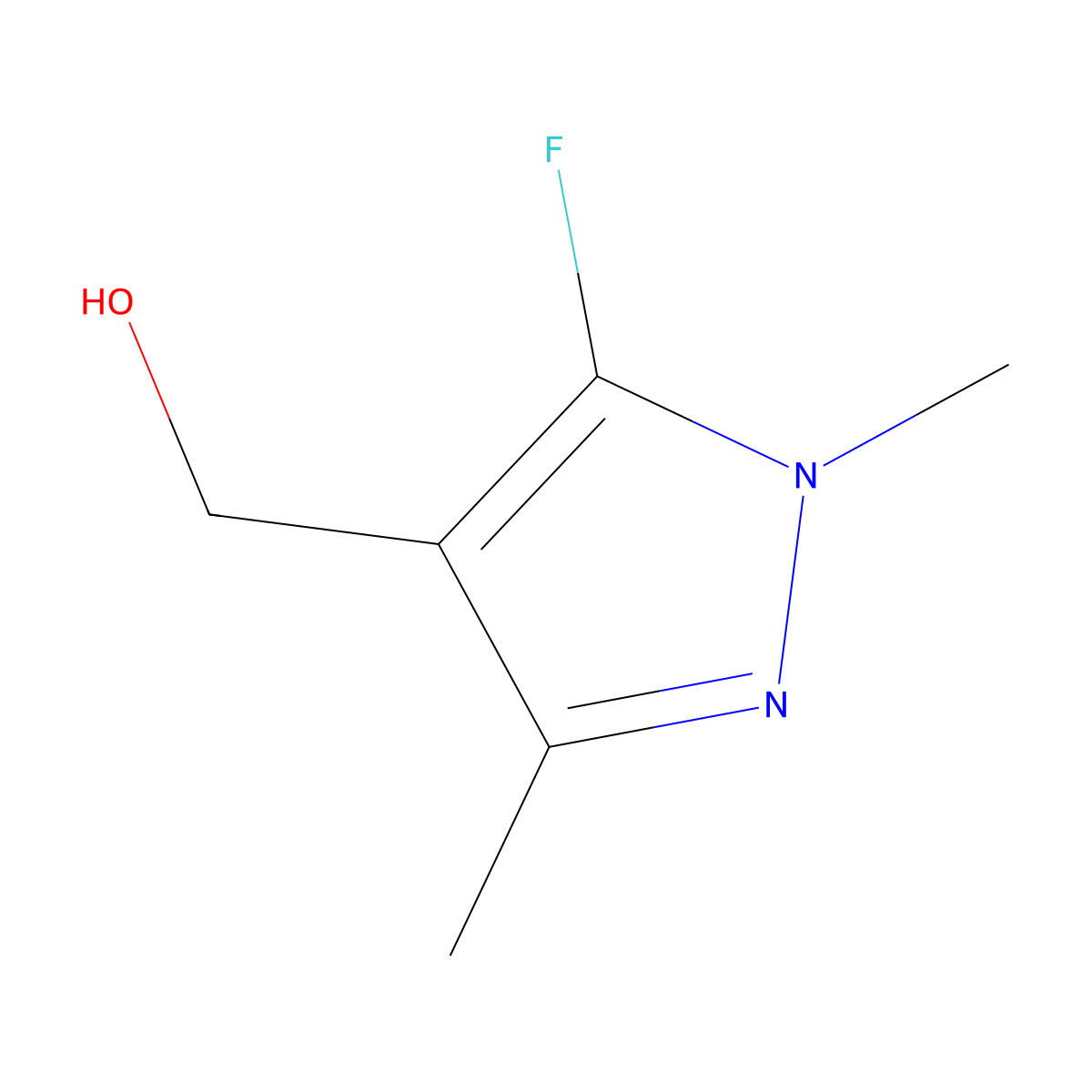 (5-fluoro-1,3-dimethyl-1H-pyrazol-4-yl)methanol molecular structure, CAS 1823403-65-1