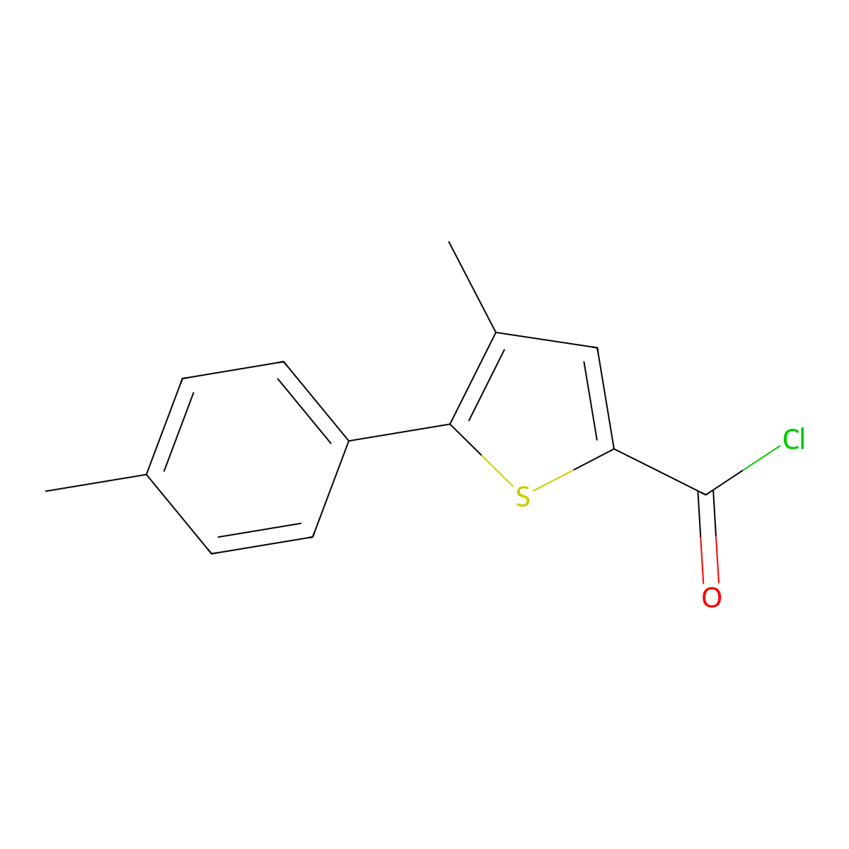 4-Methyl-5-(4-methylphenyl)thiophene-2-carbonyl chloride molecular structure, CAS 1823403-94-6