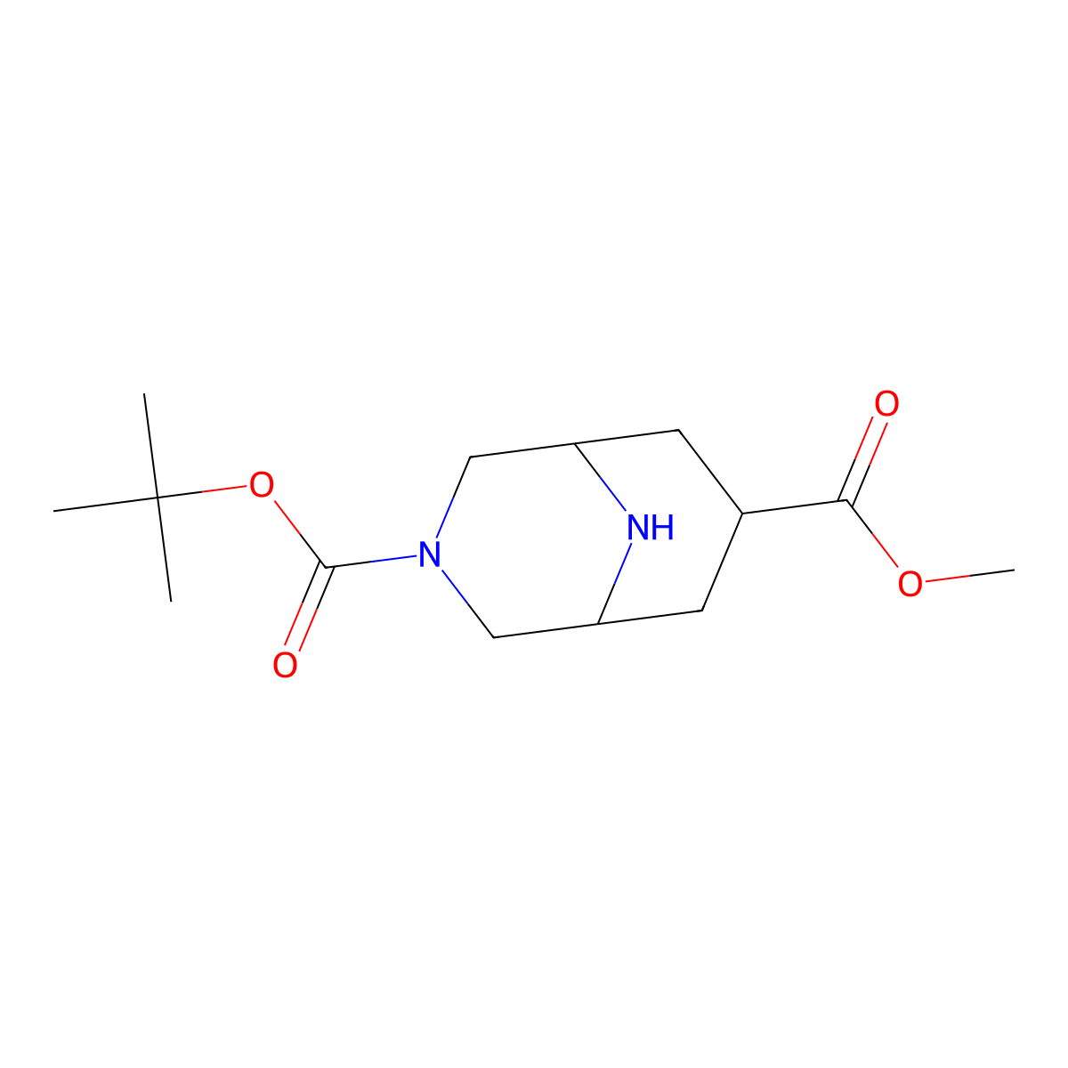 3-Tert-butyl 7-methyl 3,9-diazabicyclo[3.3.1]nonane-3,7-dicarboxylate molecular structure, CAS 1823405-81-7