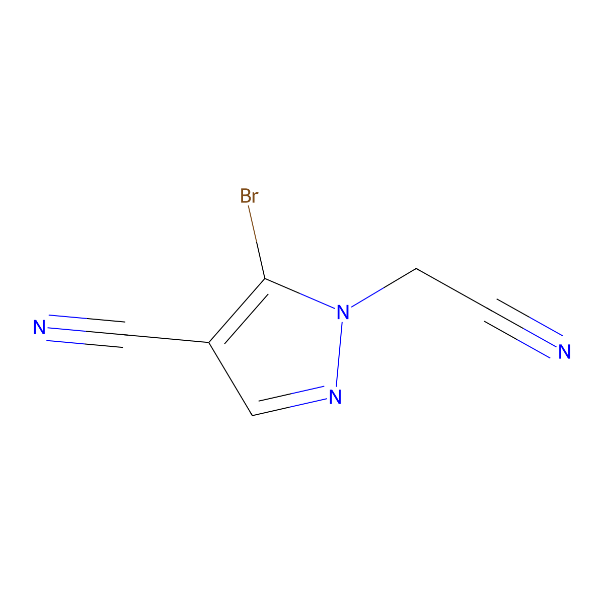 5-Bromo-1-(cyanomethyl)-1H-pyrazole-4-carbonitrile molecular structure, CAS 1823407-59-5