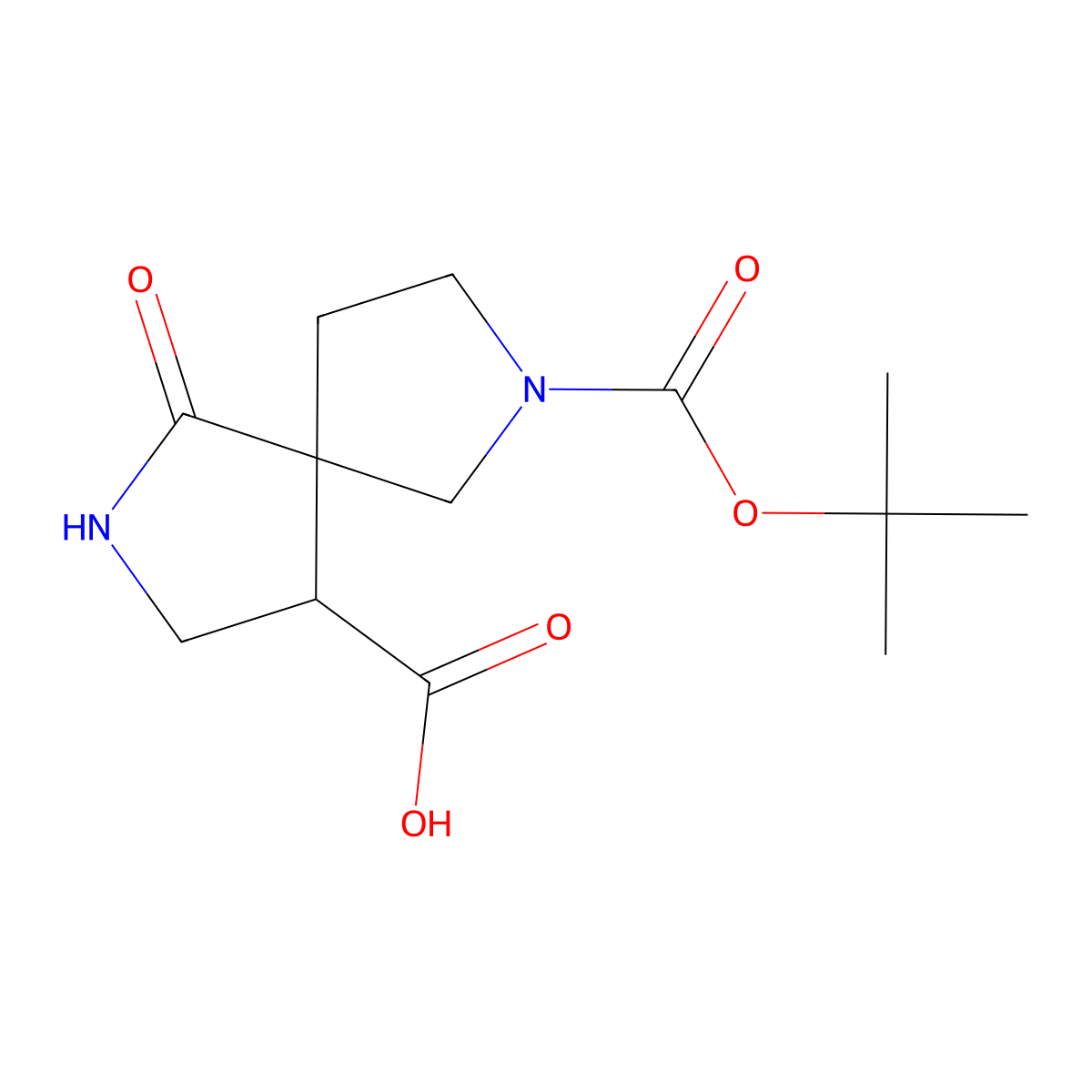 7-(tert-Butoxycarbonyl)-1-oxo-2,7-diazaspiro[4.4]nonane-4-carboxylic acid molecular structure, CAS 1823415-48-0