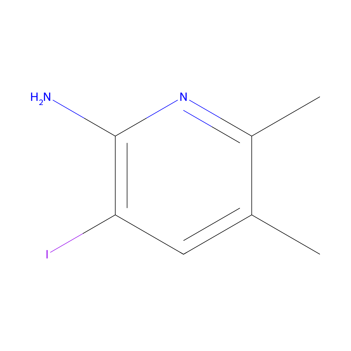 3-Iodo-5,6-dimethylpyridin-2-amine molecular structure, CAS 1823416-68-7