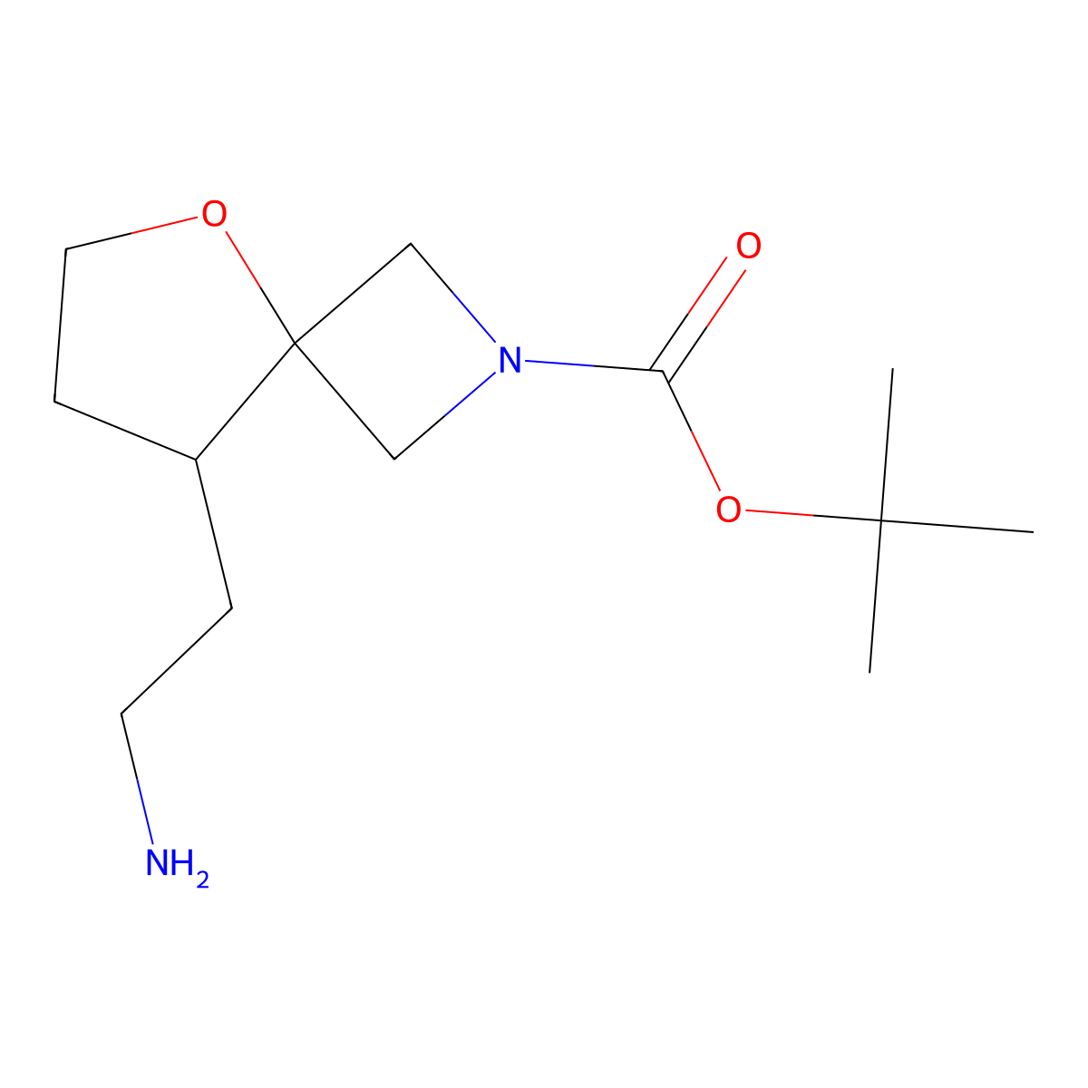 tert-Butyl 8-(2-aminoethyl)-5-oxa-2-azaspiro[3.4]octane-2-carboxylate molecular structure, CAS 1823417-57-7