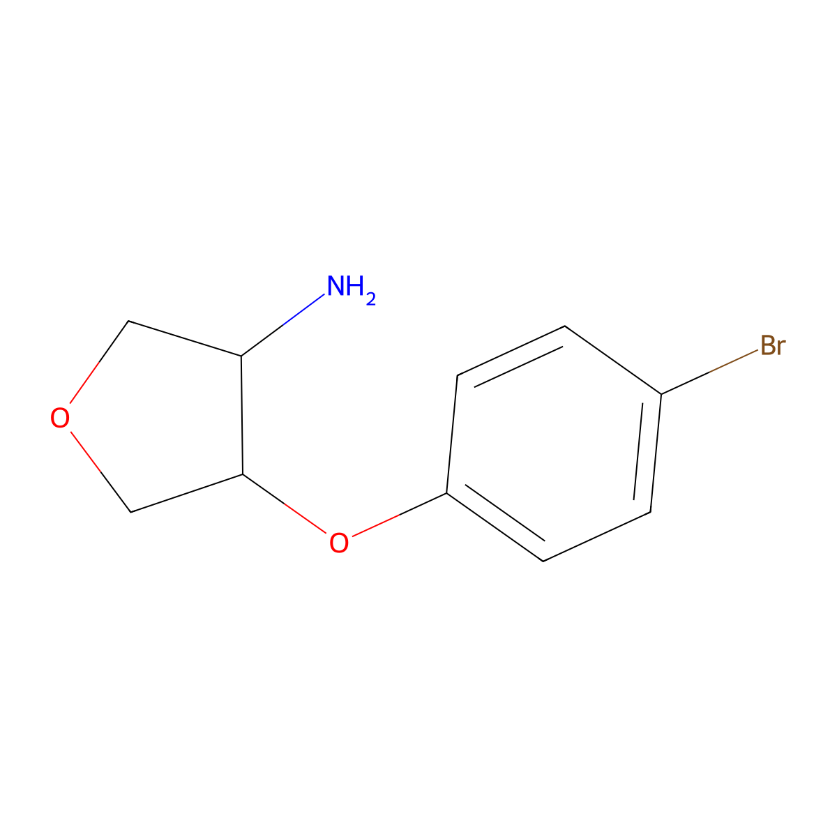 4-(4-Bromophenoxy)tetrahydrofuran-3-amine molecular structure, CAS 1823417-91-9