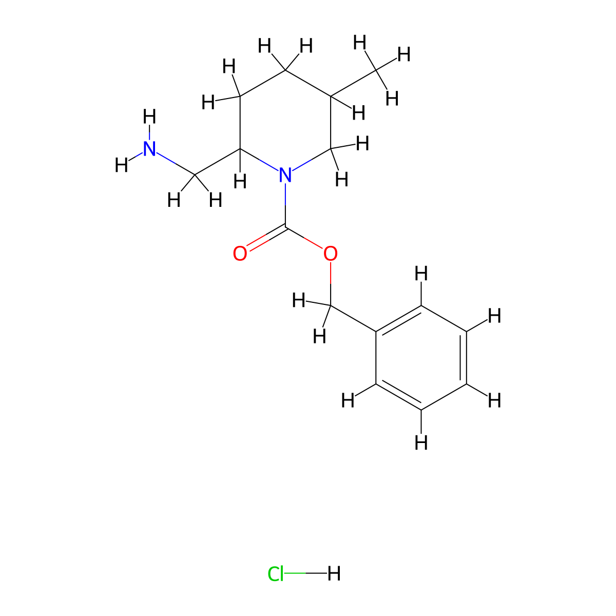 Benzyl 2-(aminomethyl)-5-methylpiperidine-1-carboxylate hydrochloride molecular structure, CAS 1823418-28-5