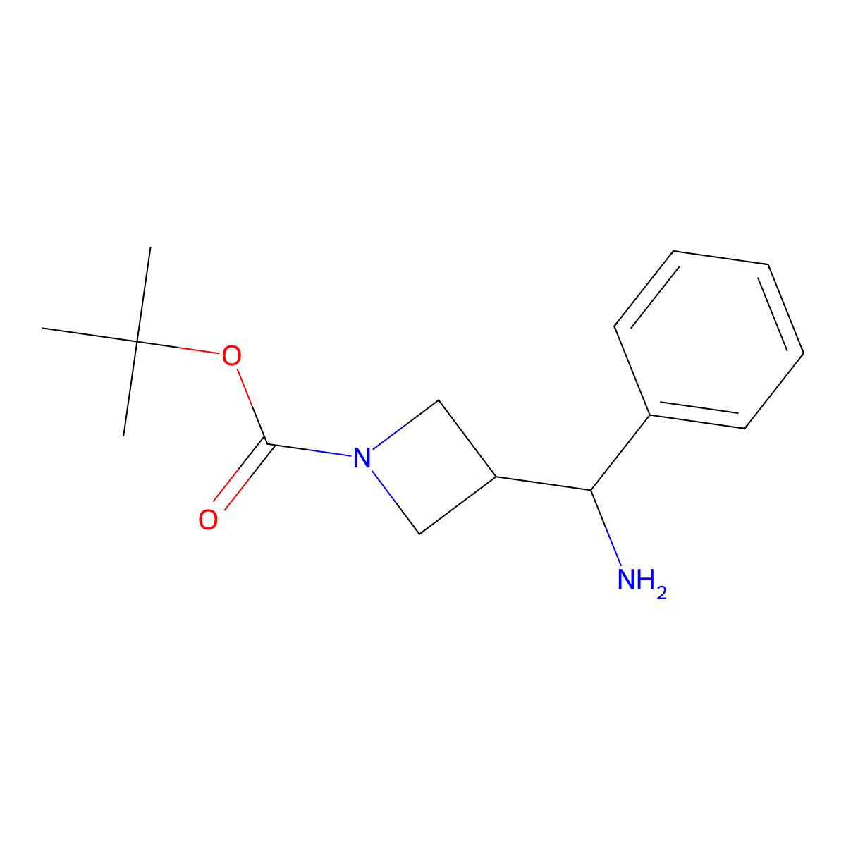 Tert-butyl 3-[amino(phenyl)methyl]azetidine-1-carboxylate molecular structure, CAS 1823419-20-0