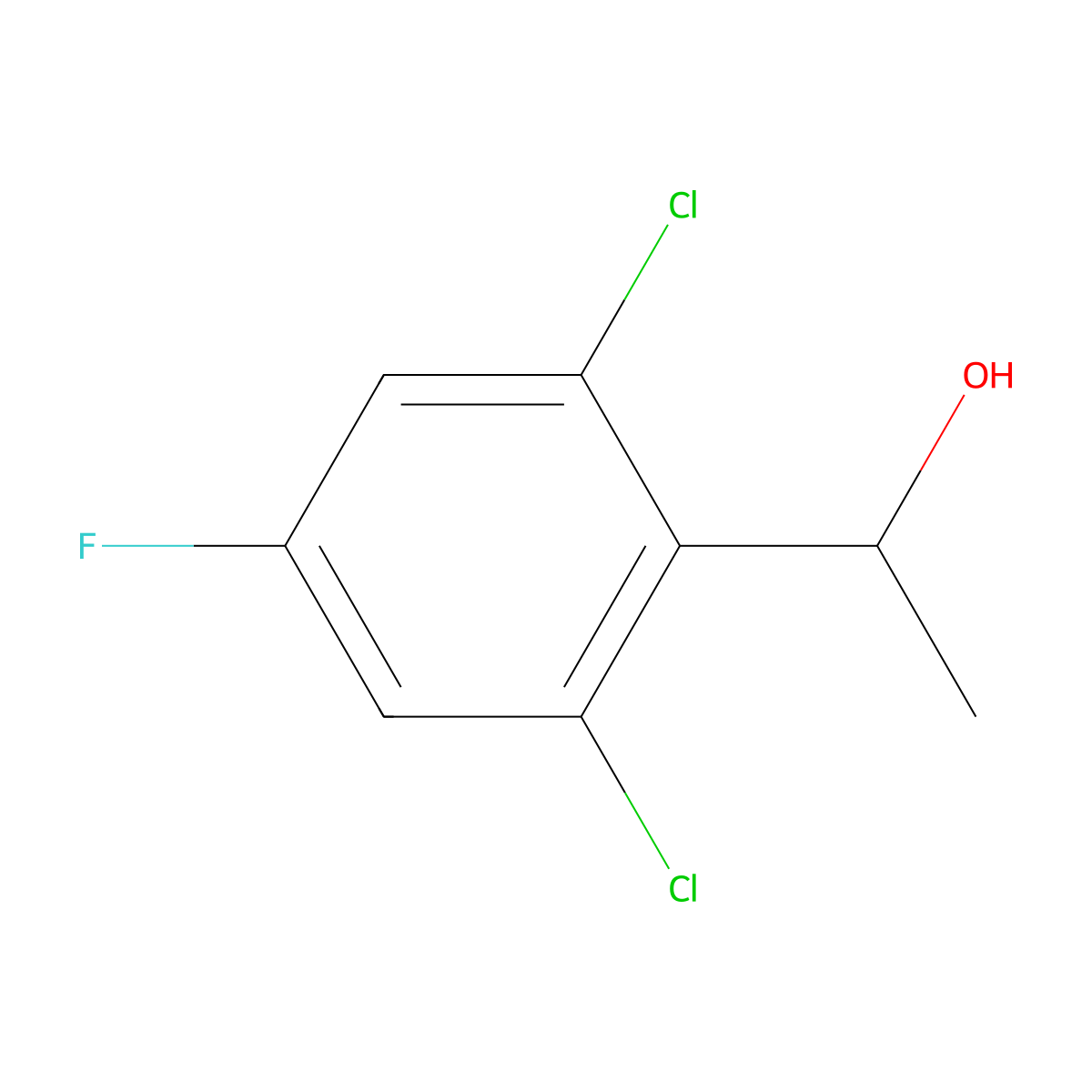 2,6-Dichloro-4-fluoro-a-methylbenzenemethanol molecular structure, CAS 1823420-11-6
