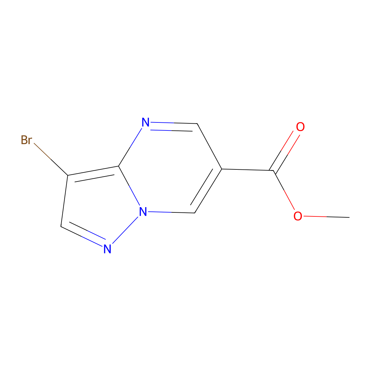 Methyl 3-bromopyrazolo[1,5-a]pyrimidine-6-carboxylate molecular structure, CAS 1823420-32-1