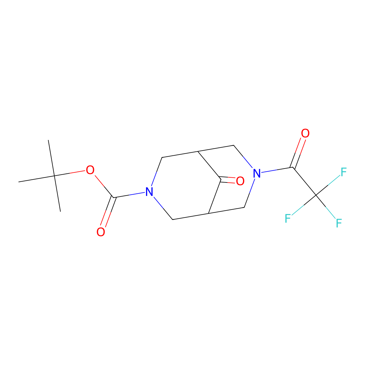 Tert-butyl 9-oxo-7-(2,2,2-trifluoroacetyl)-3,7-diaza-bicyclo[3.3.1]nonane-3-carboxylate molecular structure, CAS 1823420-46-7