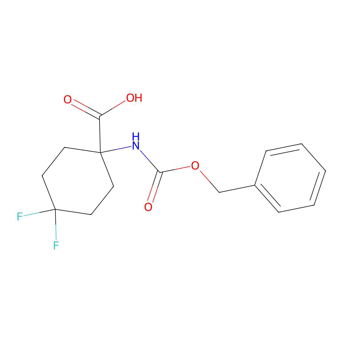 1-{[(Benzyloxy)carbonyl]amino}-4,4-difluorocyclohexane-1-carboxylic acid molecular structure, CAS 1823420-50-3