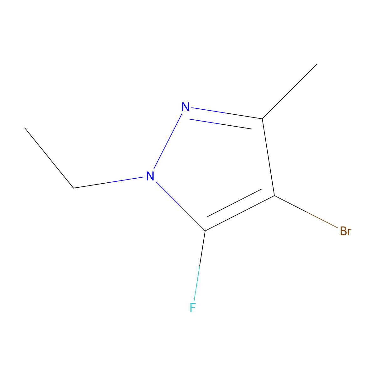 4-Bromo-1-ethyl-5-fluoro-3-methyl-1H-pyrazole molecular structure, CAS 1823421-93-7