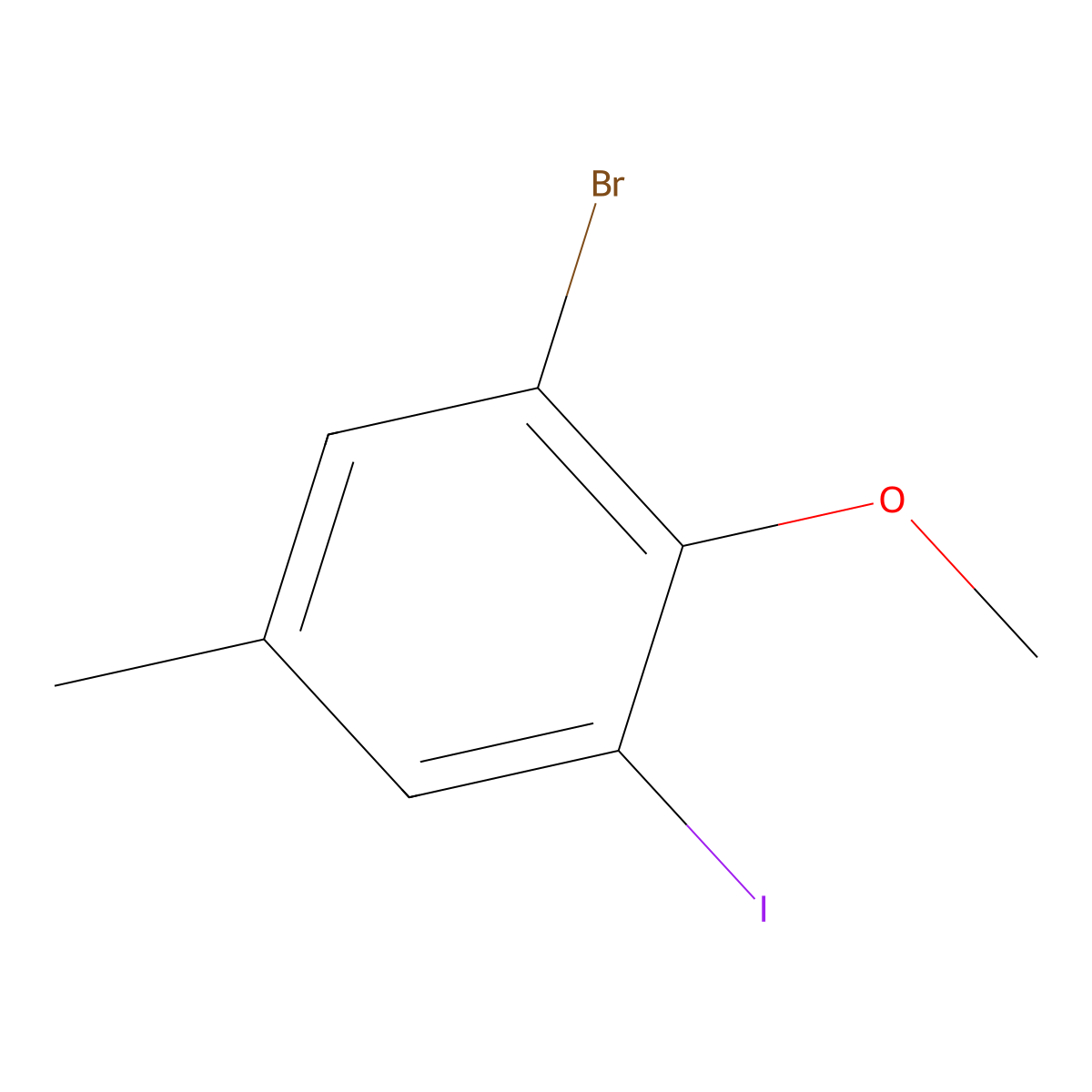 2-Bromo-6-iodo-4-methylanisole molecular structure, CAS 1823422-73-6