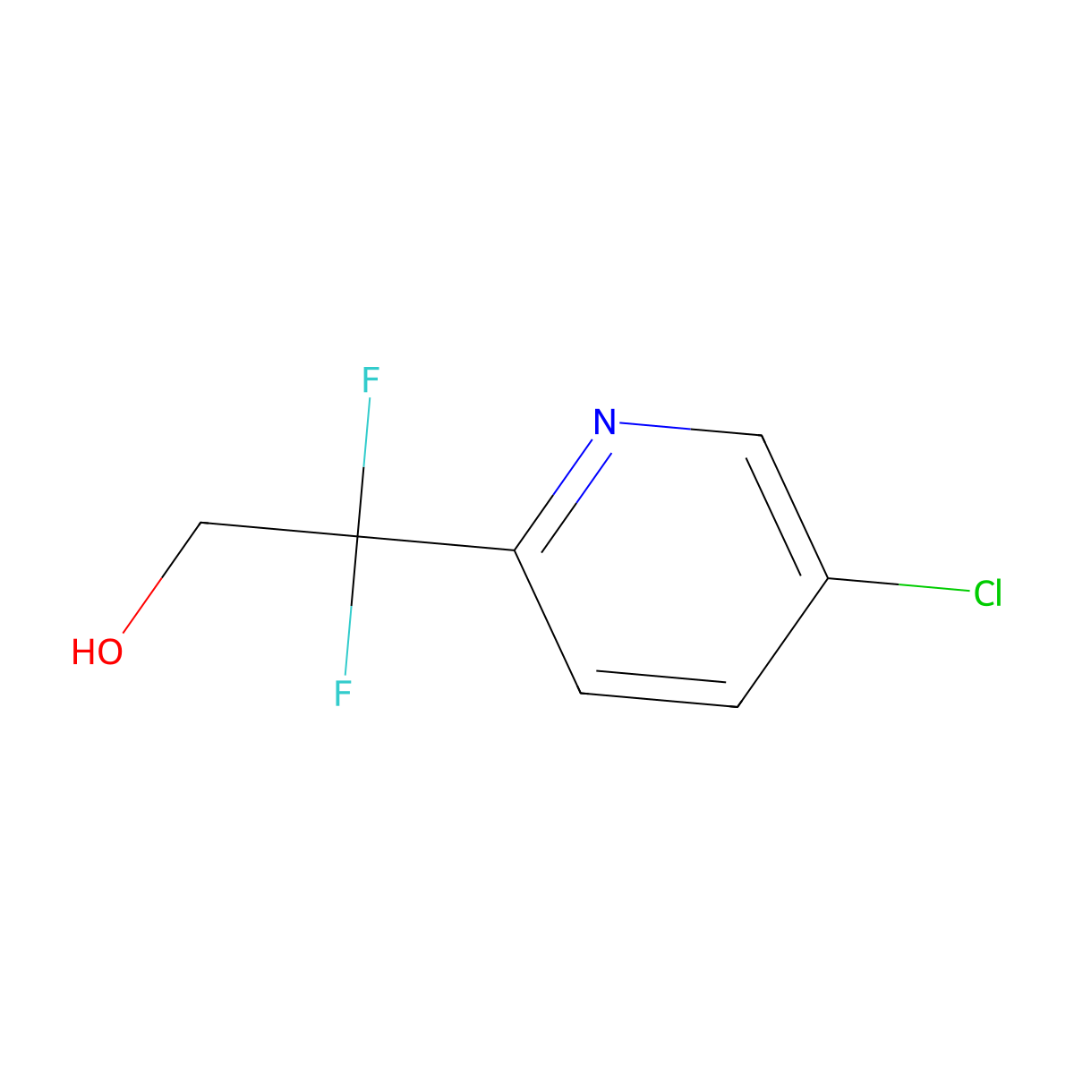 2-(5-Chloropyridin-2-yl)-2,2-difluoroethan-1-ol molecular structure, CAS 1823422-83-8